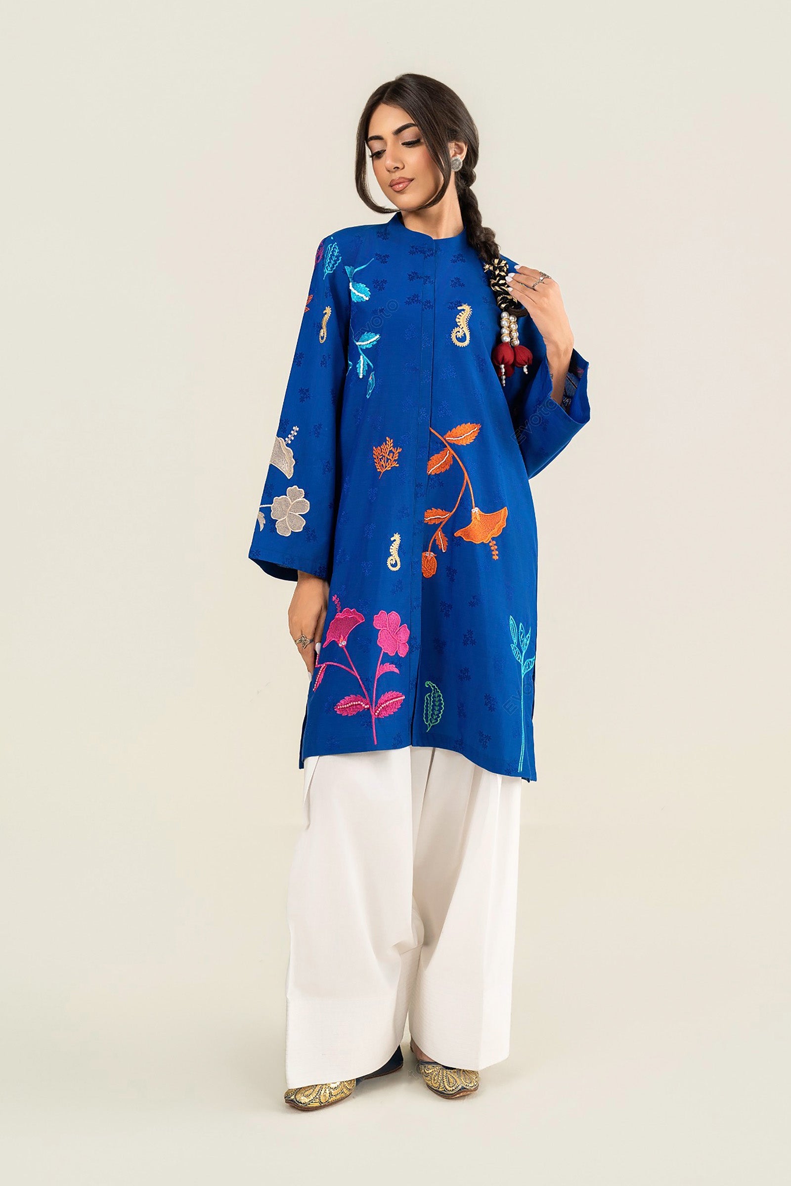 Embroidered Dobby Viscose Shirt