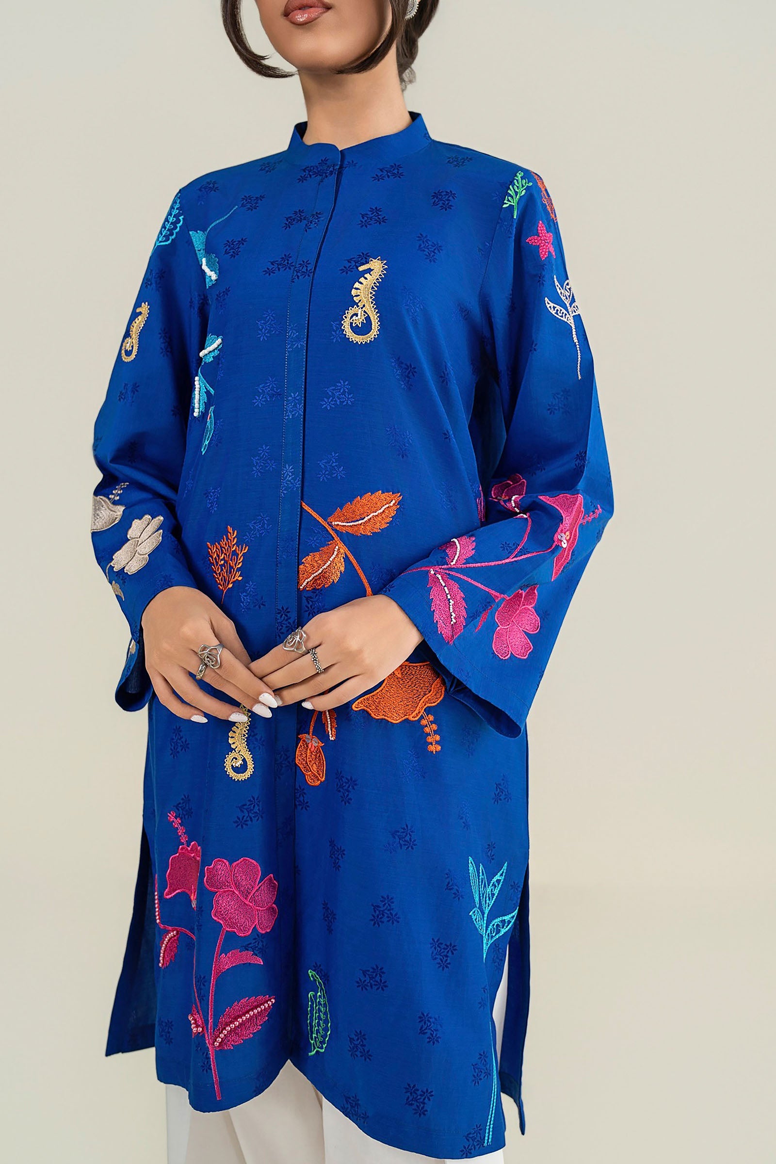 Embroidered Dobby Viscose Shirt