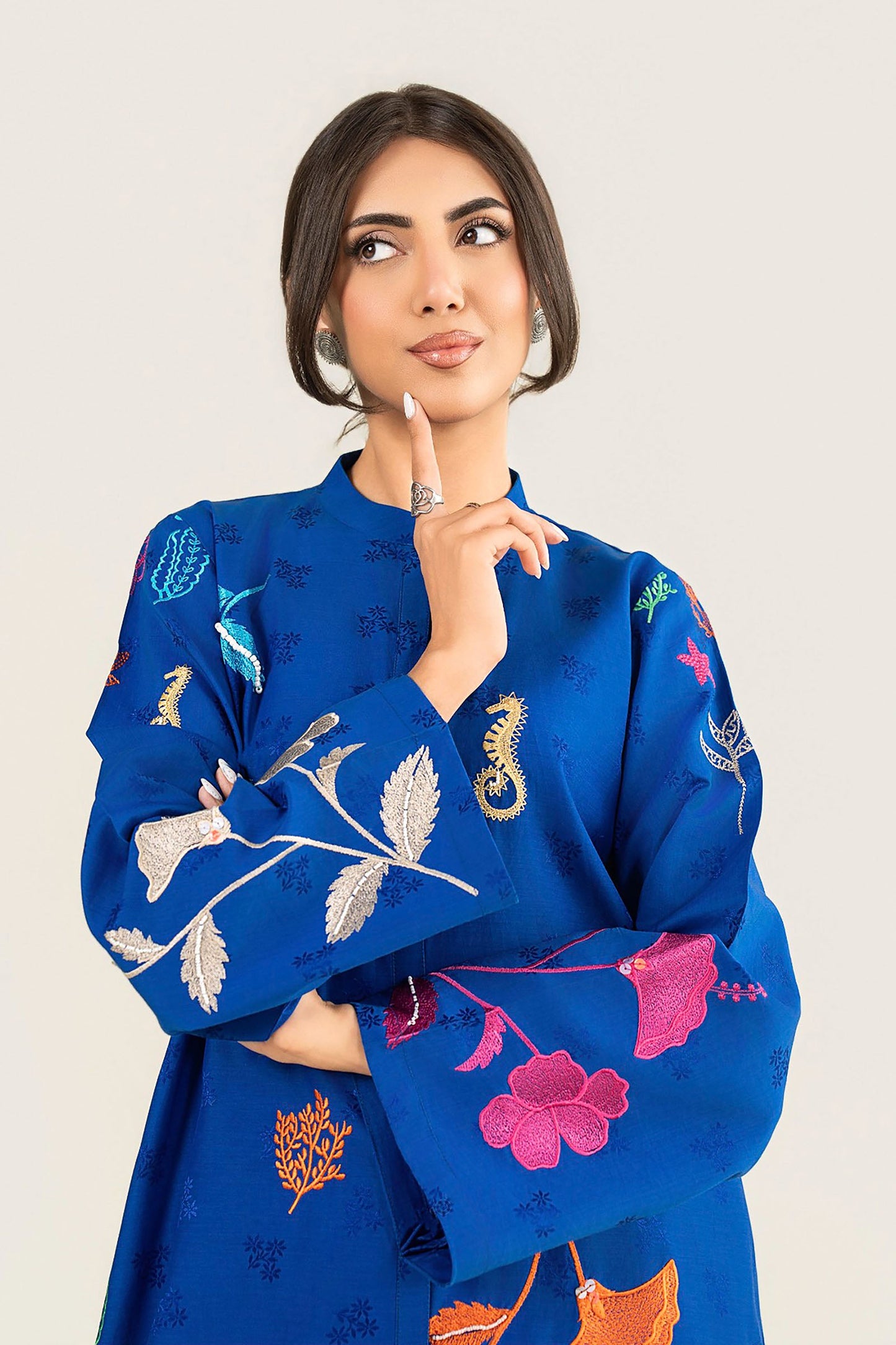 Embroidered Dobby Viscose Shirt
