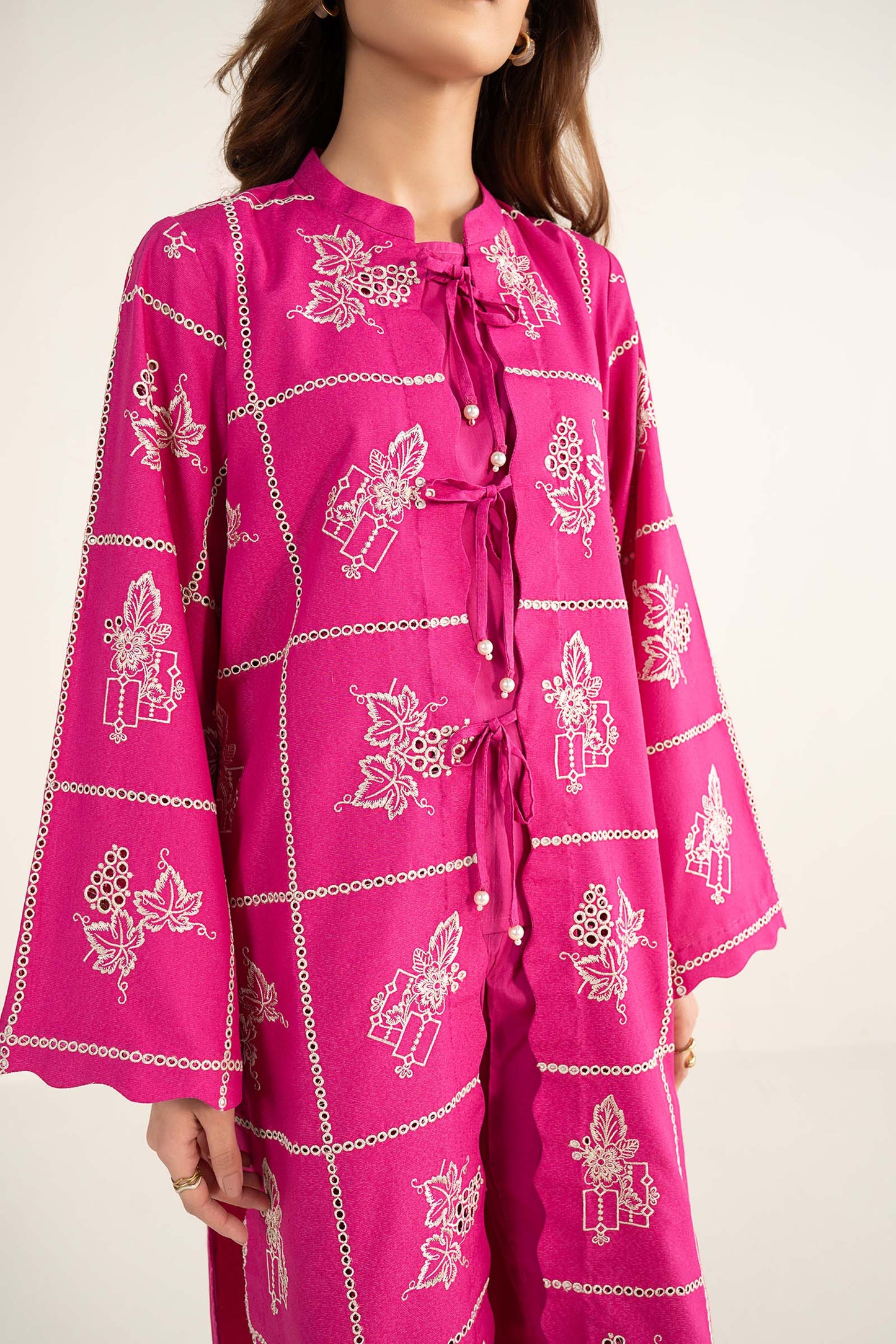 3 Pc Embroidered Karandi Suit