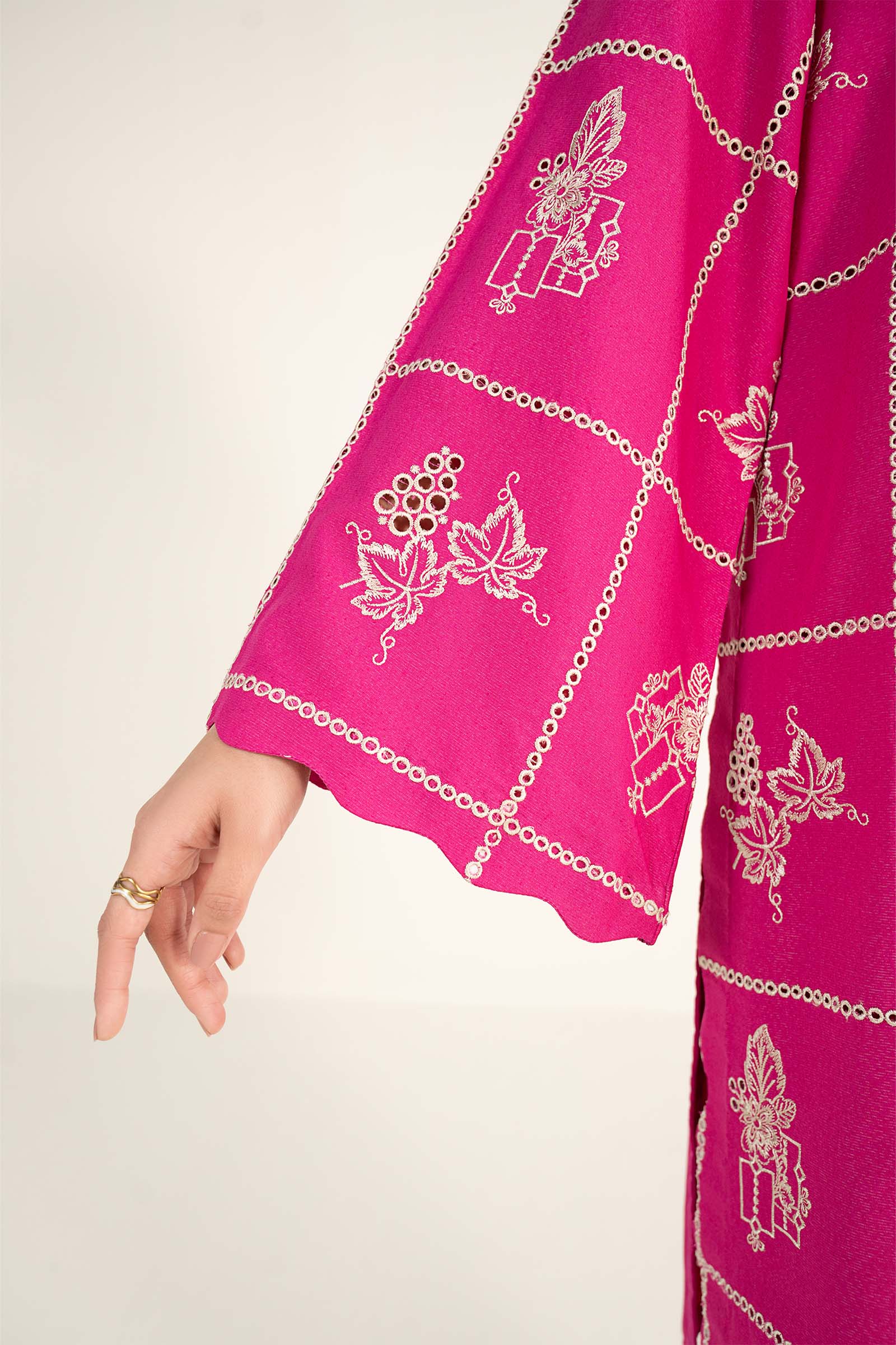 3 Pc Embroidered Karandi Suit