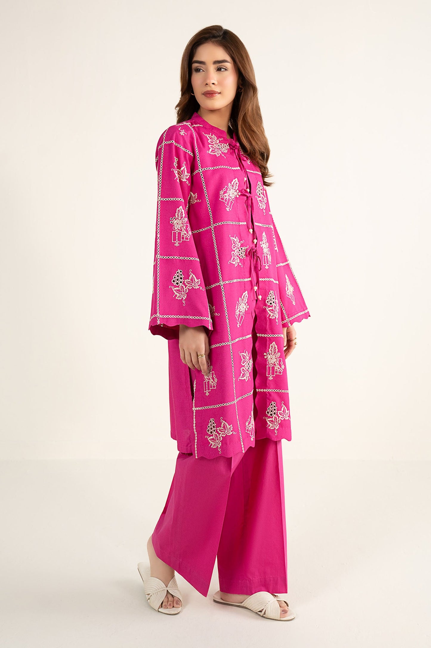 3 Pc Embroidered Karandi Suit