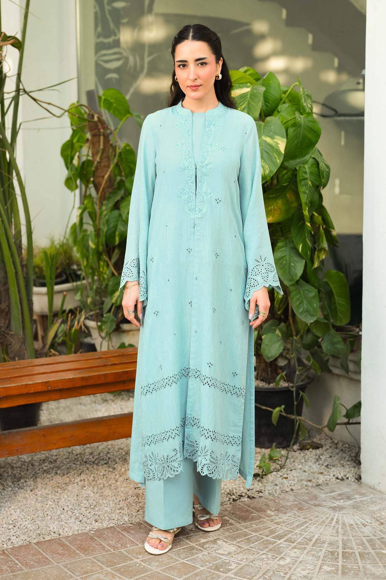 2 Pc Embroidered Karandi Suit