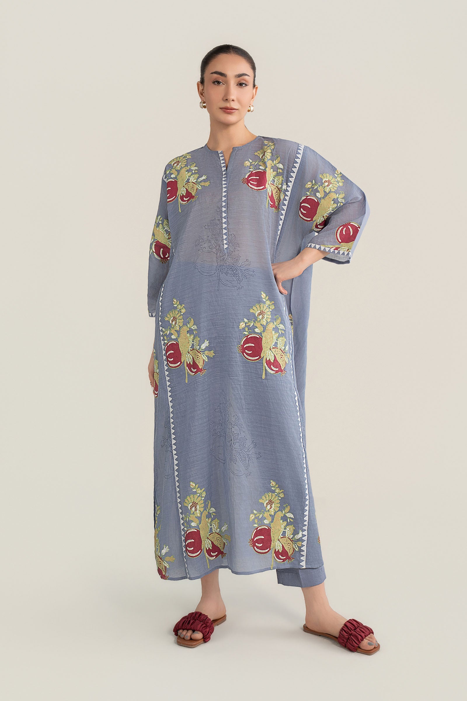 2 Pc Block Printed Paper Lawn Suit