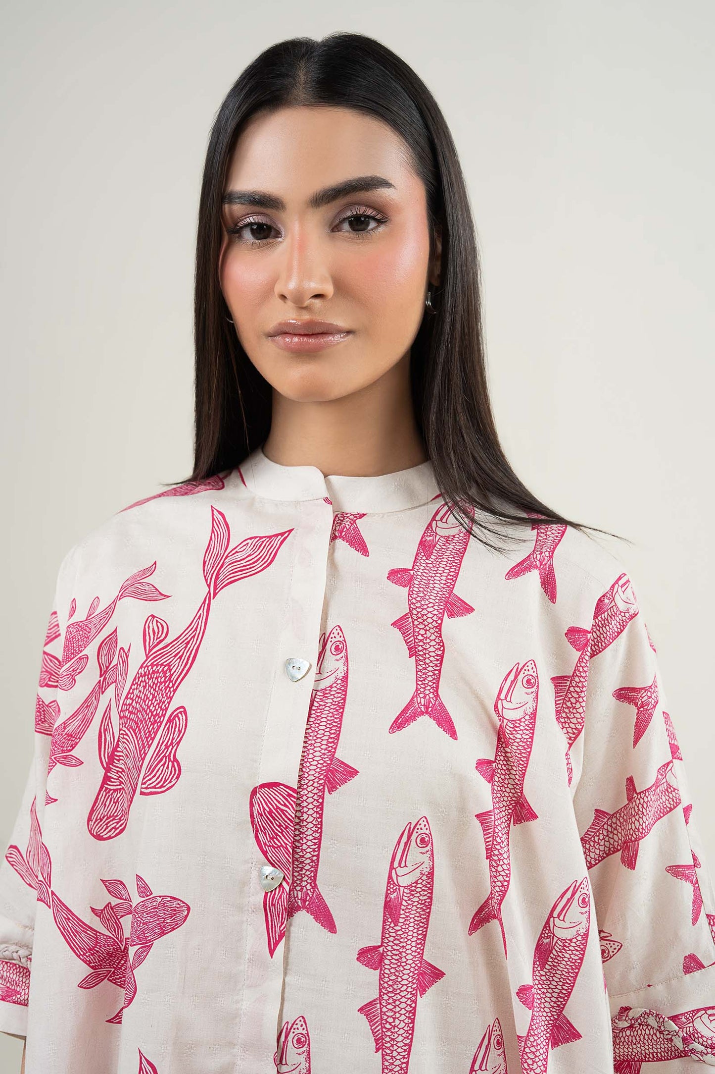 2 Pc Printed Dobby Suit