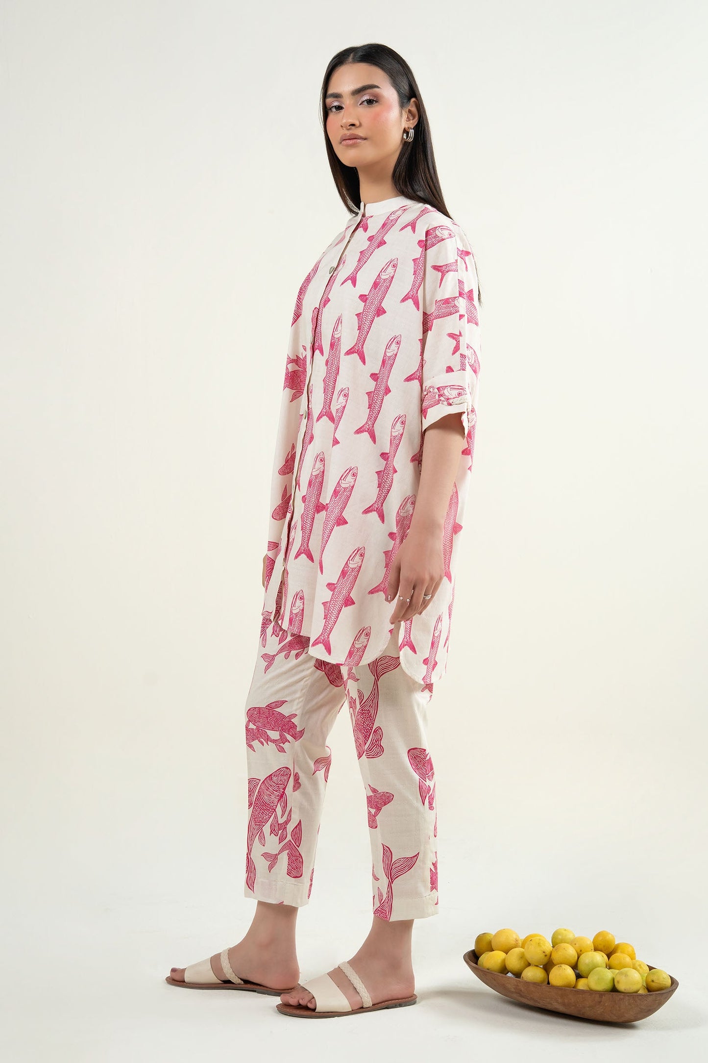 2 Pc Printed Dobby Suit