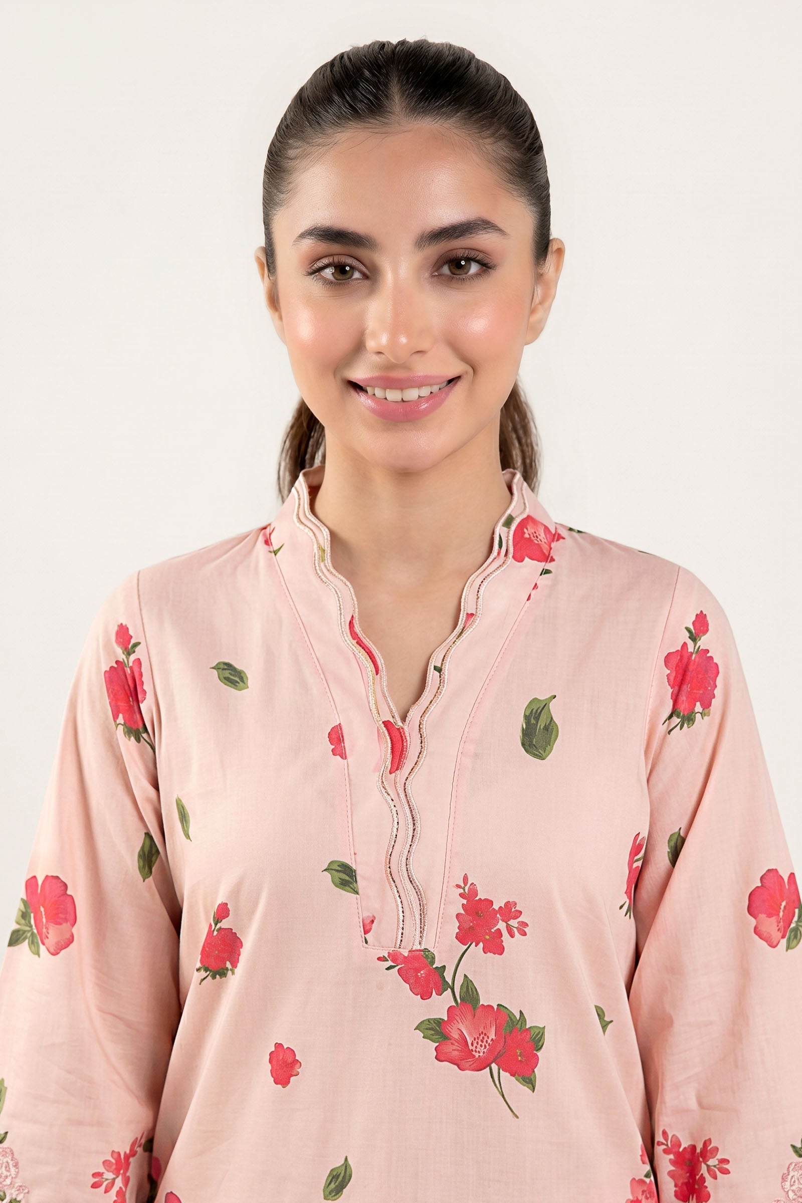 2 Pc Embroidered Cambric Suit