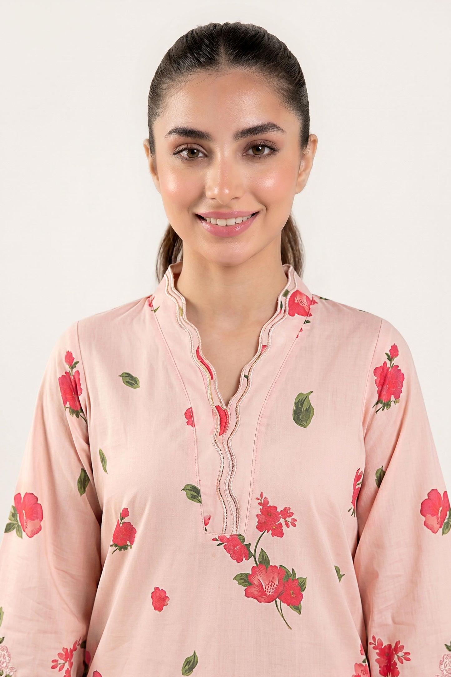 2 Pc Embroidered Cambric Suit
