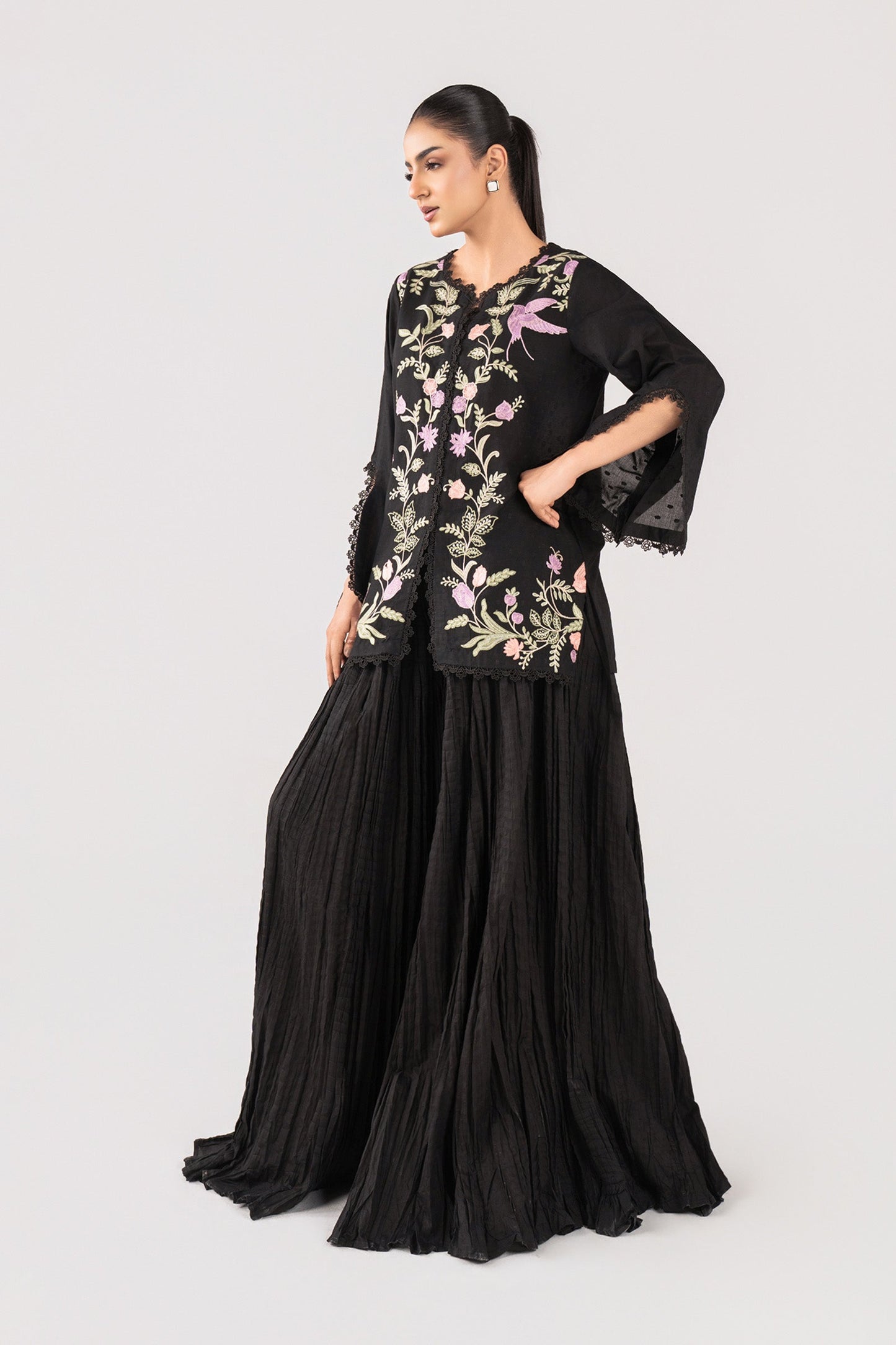 2 Pc Embroidered Brochia Suit
