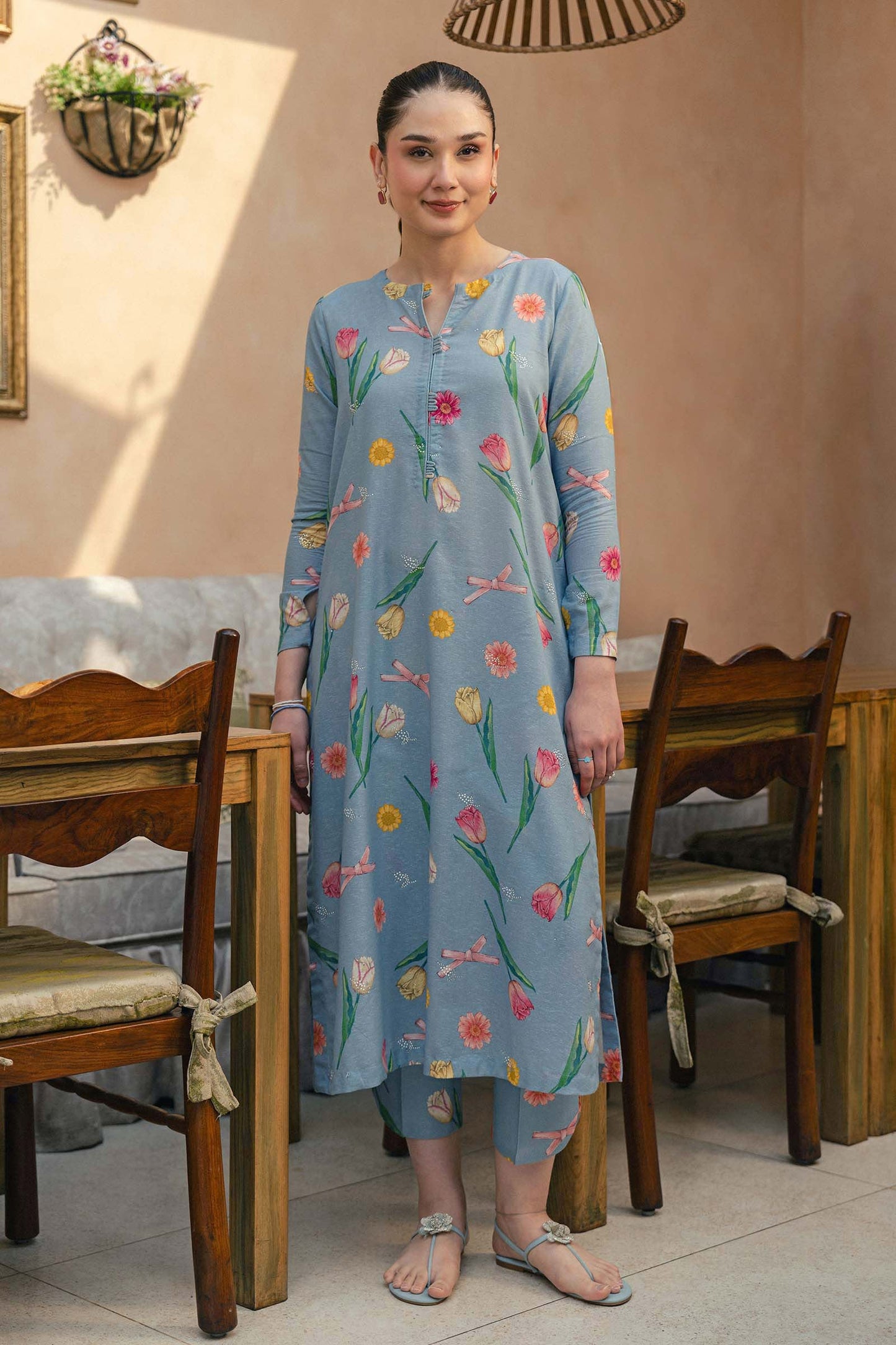 2 Pc Printed Karandi Suit