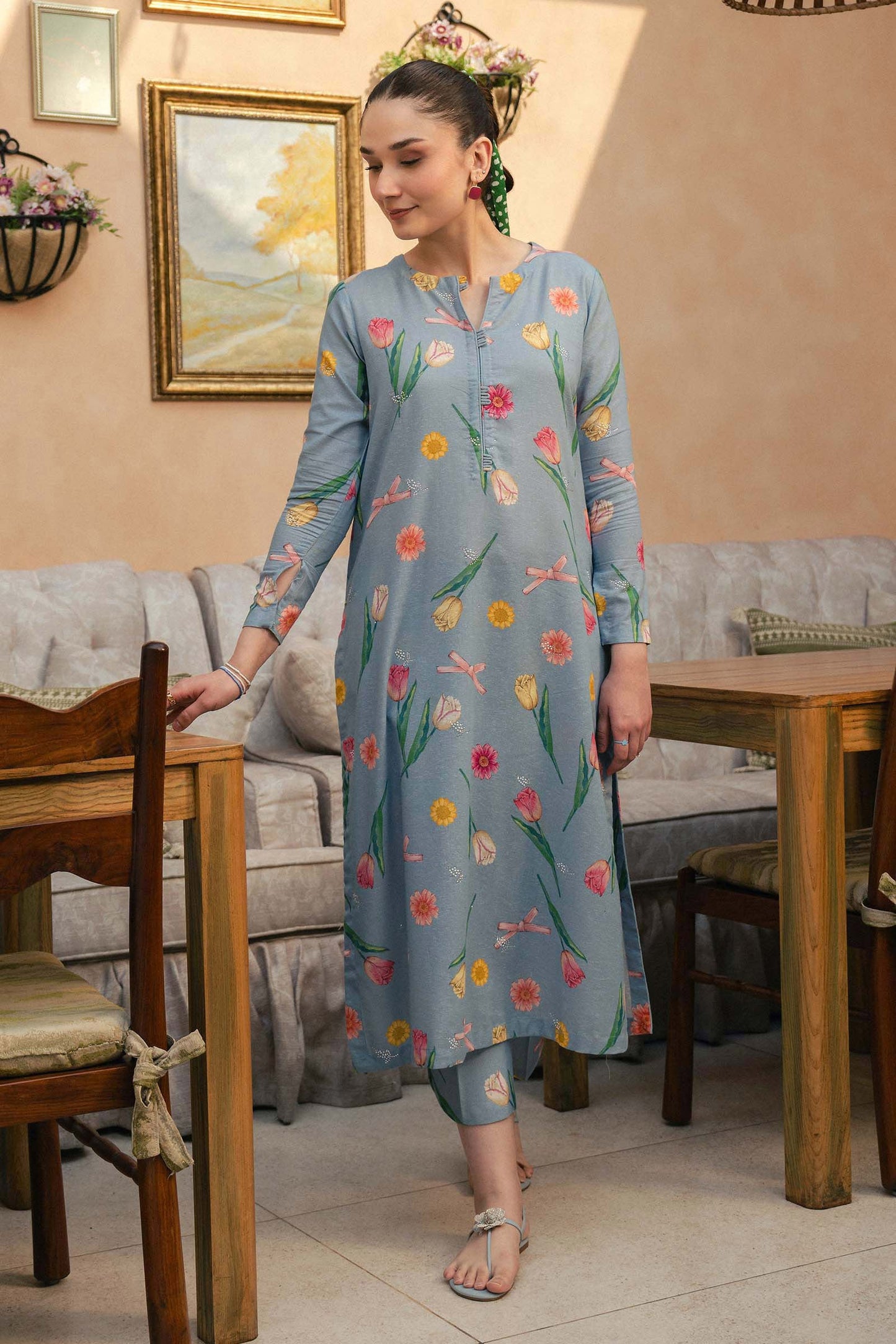 2 Pc Printed Karandi Suit