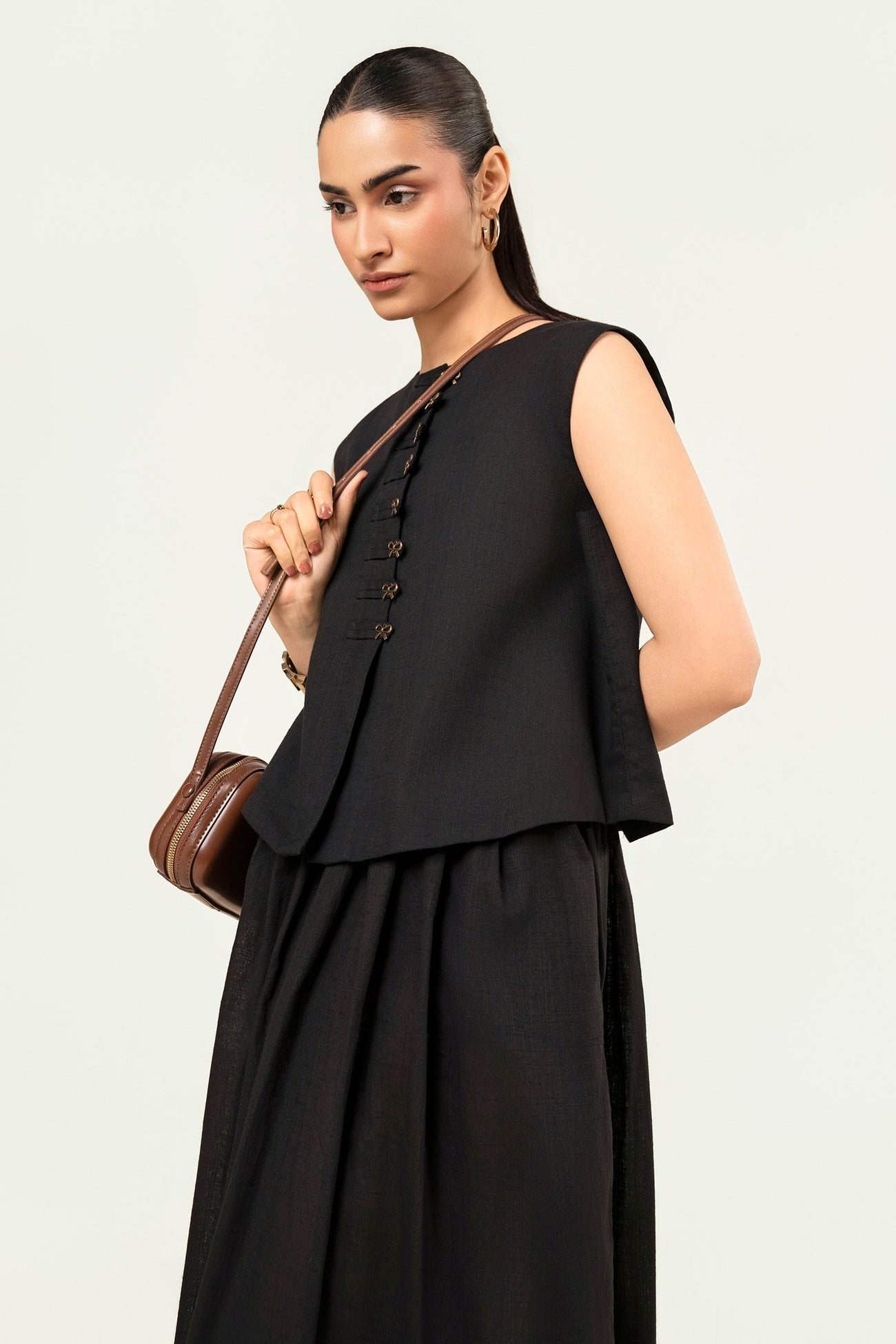 Dyed Crosshatch Linen Skirt Set