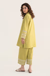 2 Pc Embroidered Crosshatch Linen Suit