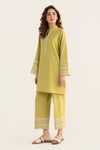 2 Pc Embroidered Crosshatch Linen Suit