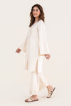 2 Pc Embroidered Crosshatch Linen Suit