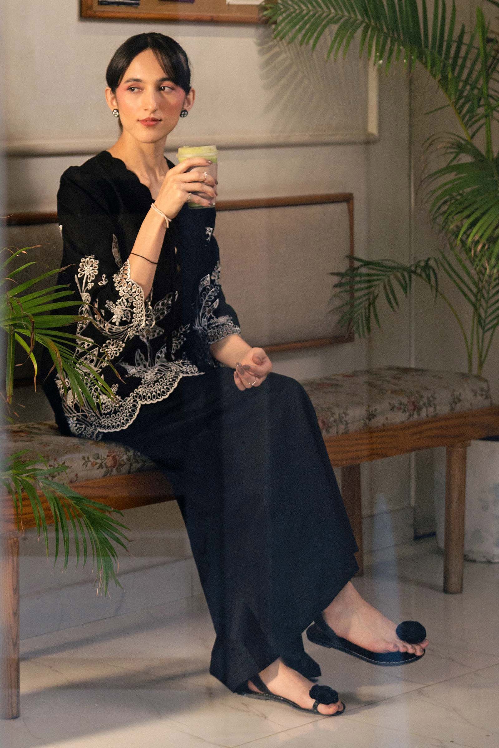 2 Pc Dyed Cotton Stripe Suit