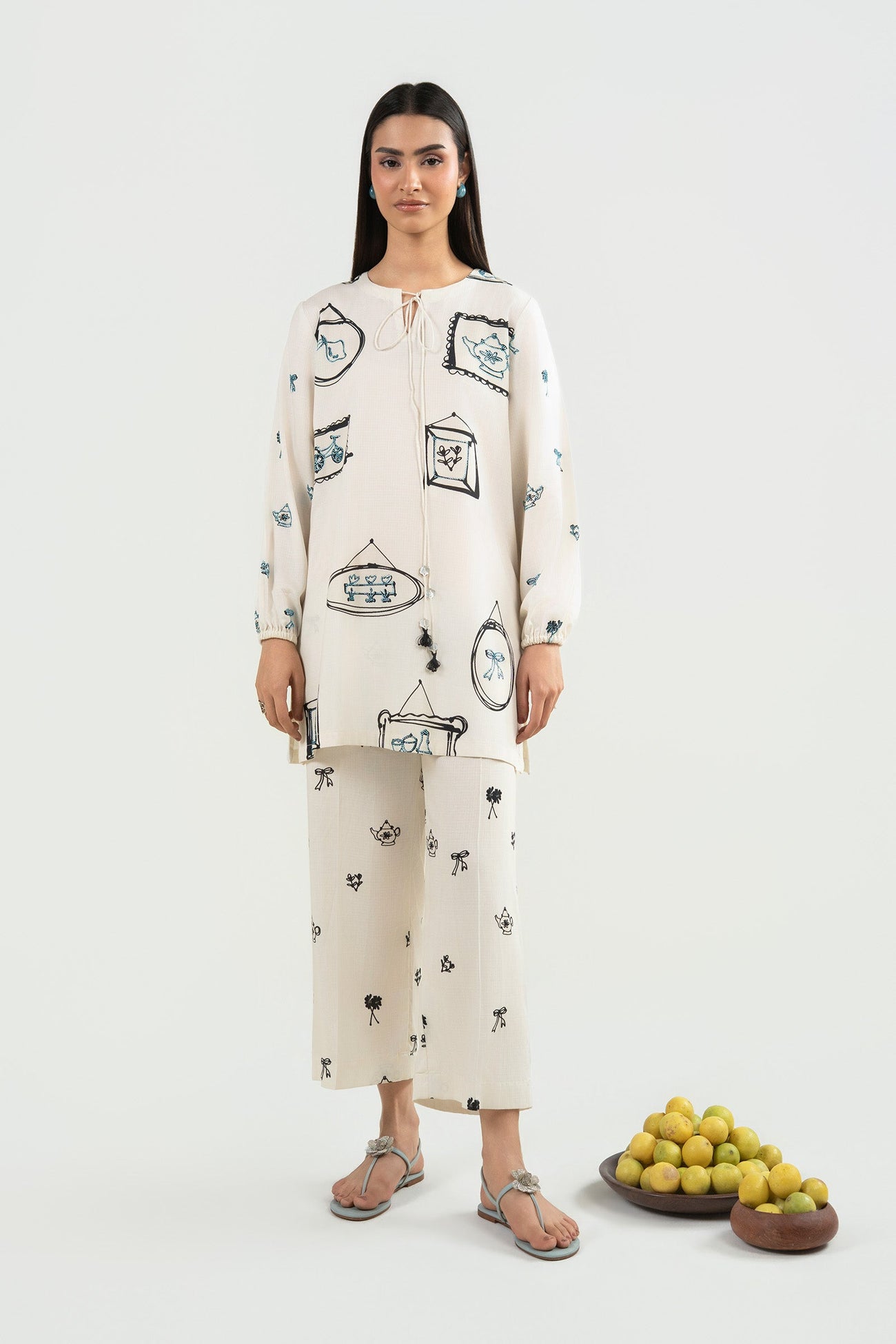 2 Pc Embellished Ripstop Suit