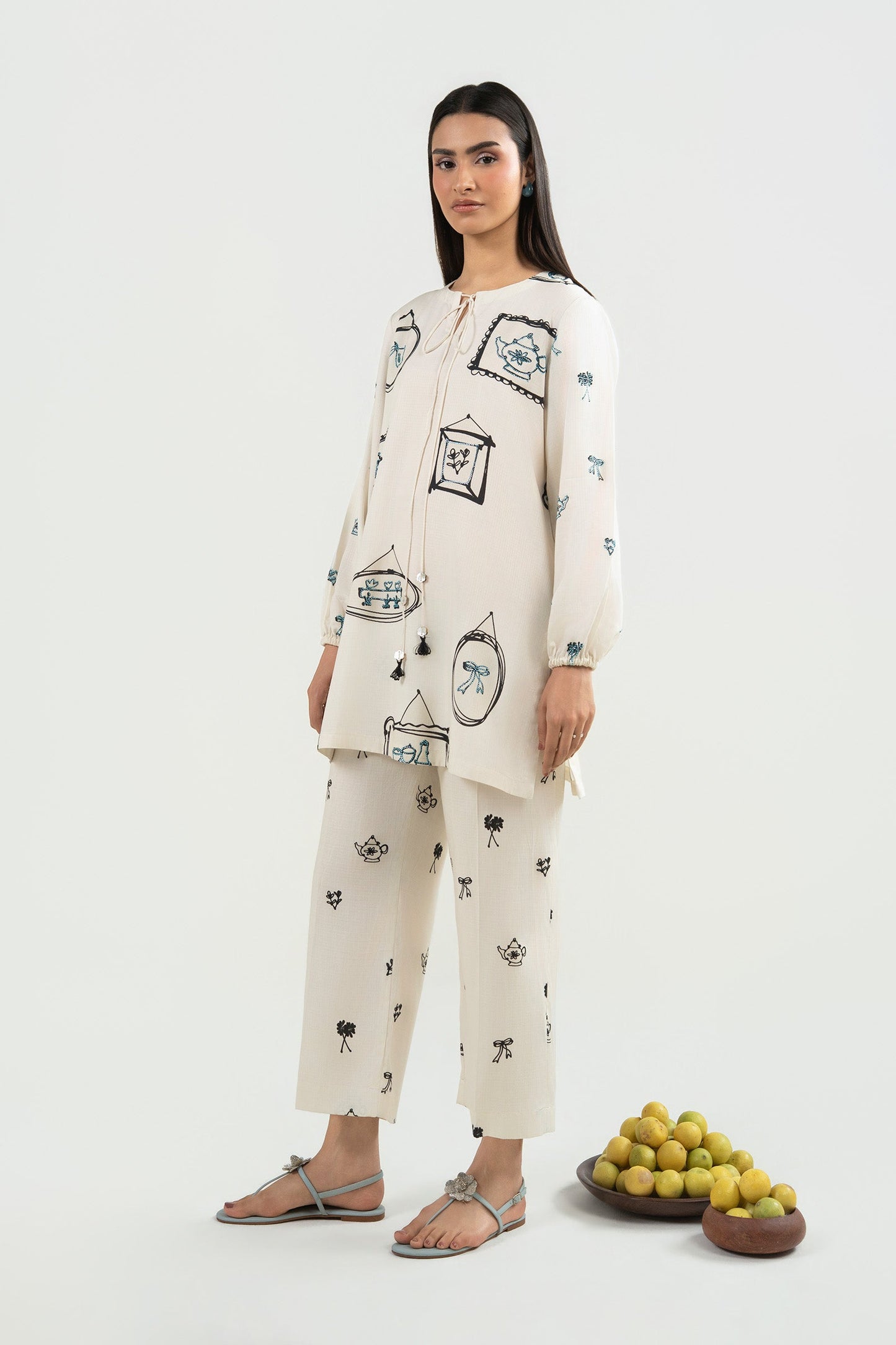 2 Pc Embellished Ripstop Suit