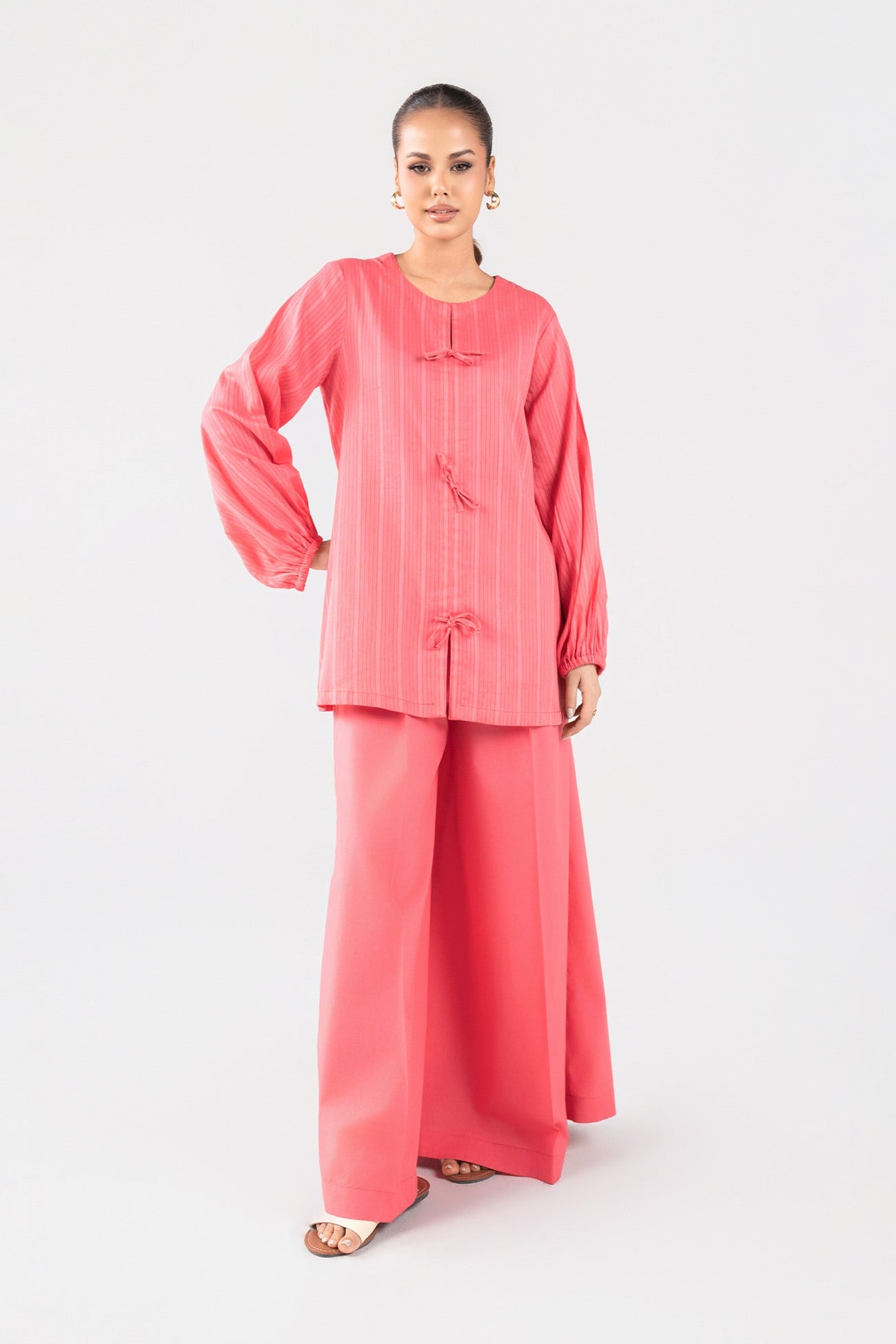 2 Pc Dyed Cotton Stripe Suit