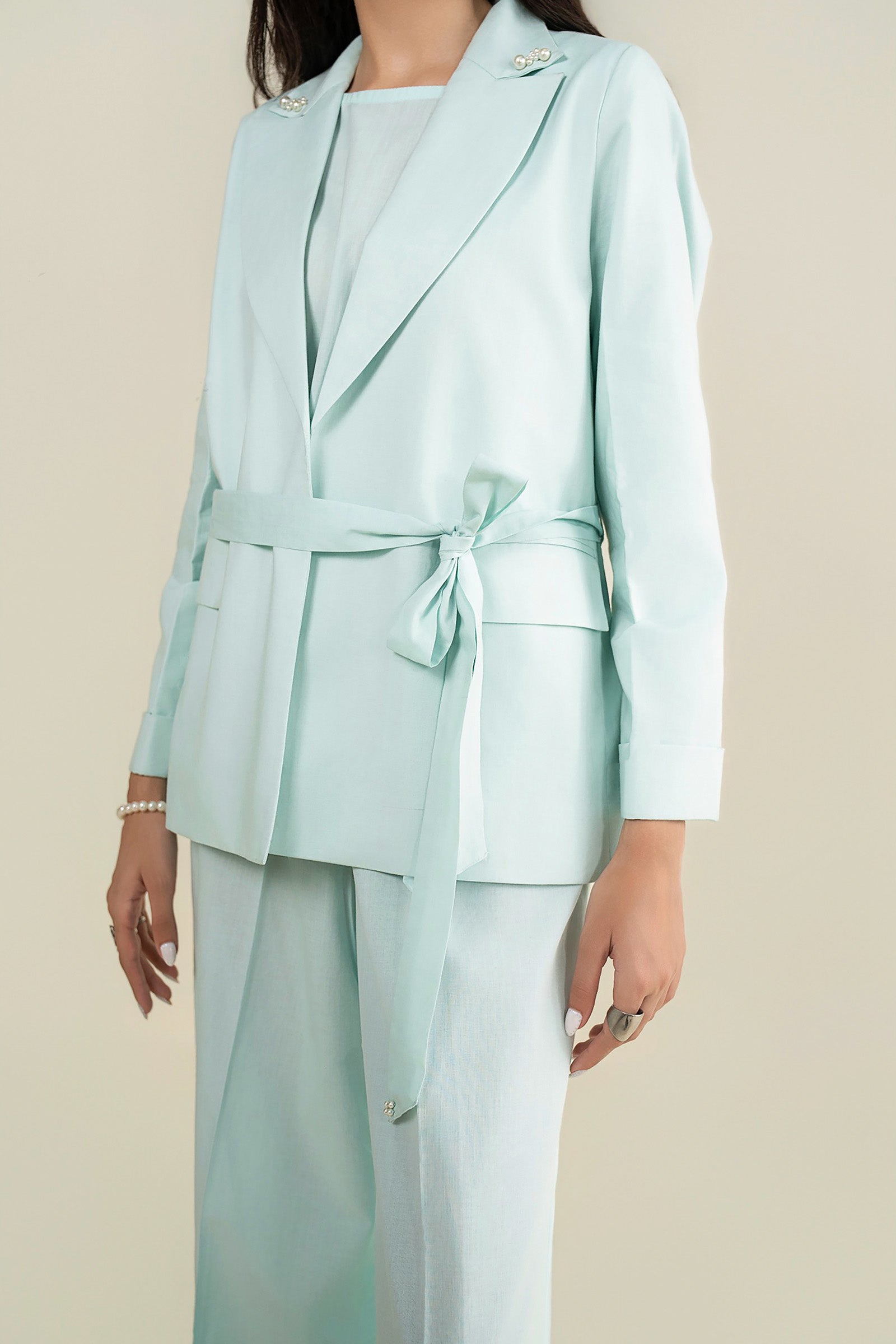 2 Pc Dyed Cotton Chambray Suit