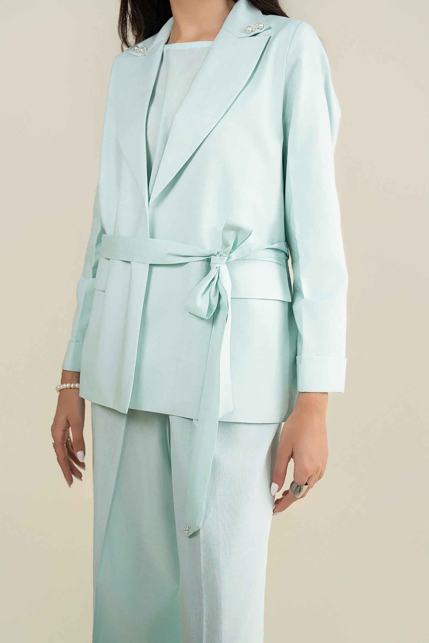 2 Pc Dyed Cotton Chambray Suit