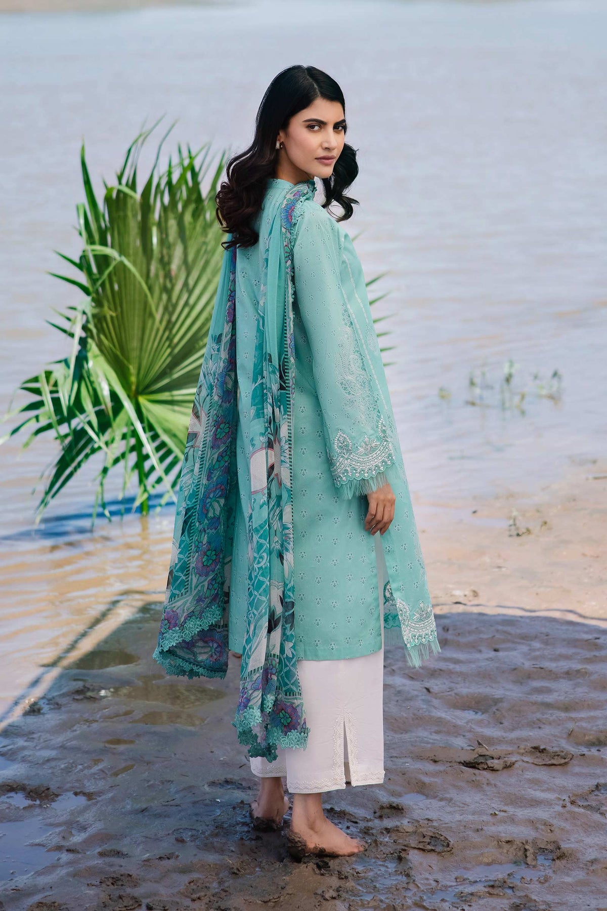 3 Piece Unstitched Embroidered Suit 408A Maria.B. Designs (AE)