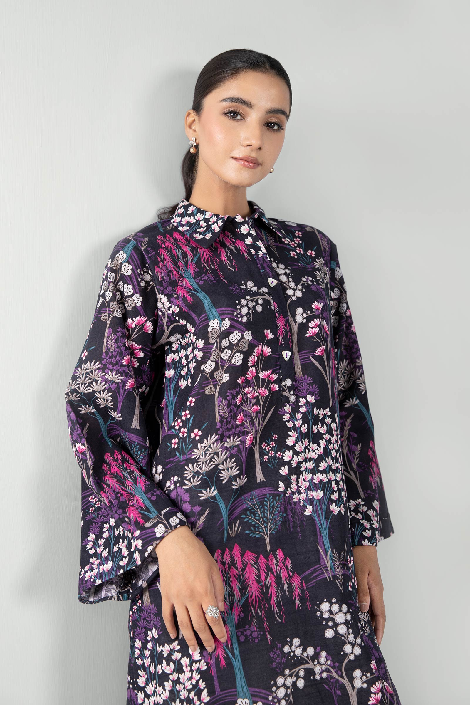 Printed Khaddar Shirt