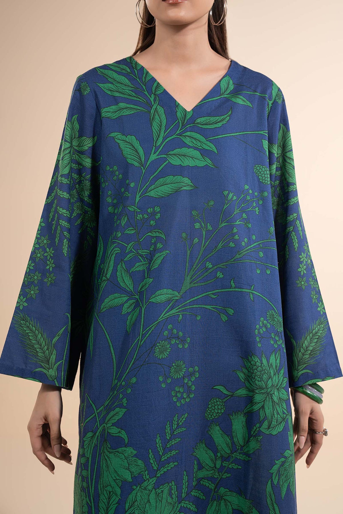2 Pc Printed Slub Khaddar Suit