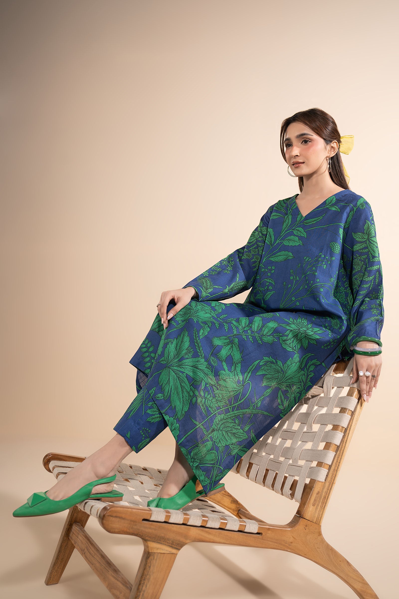 2 Pc Printed Slub Khaddar Suit