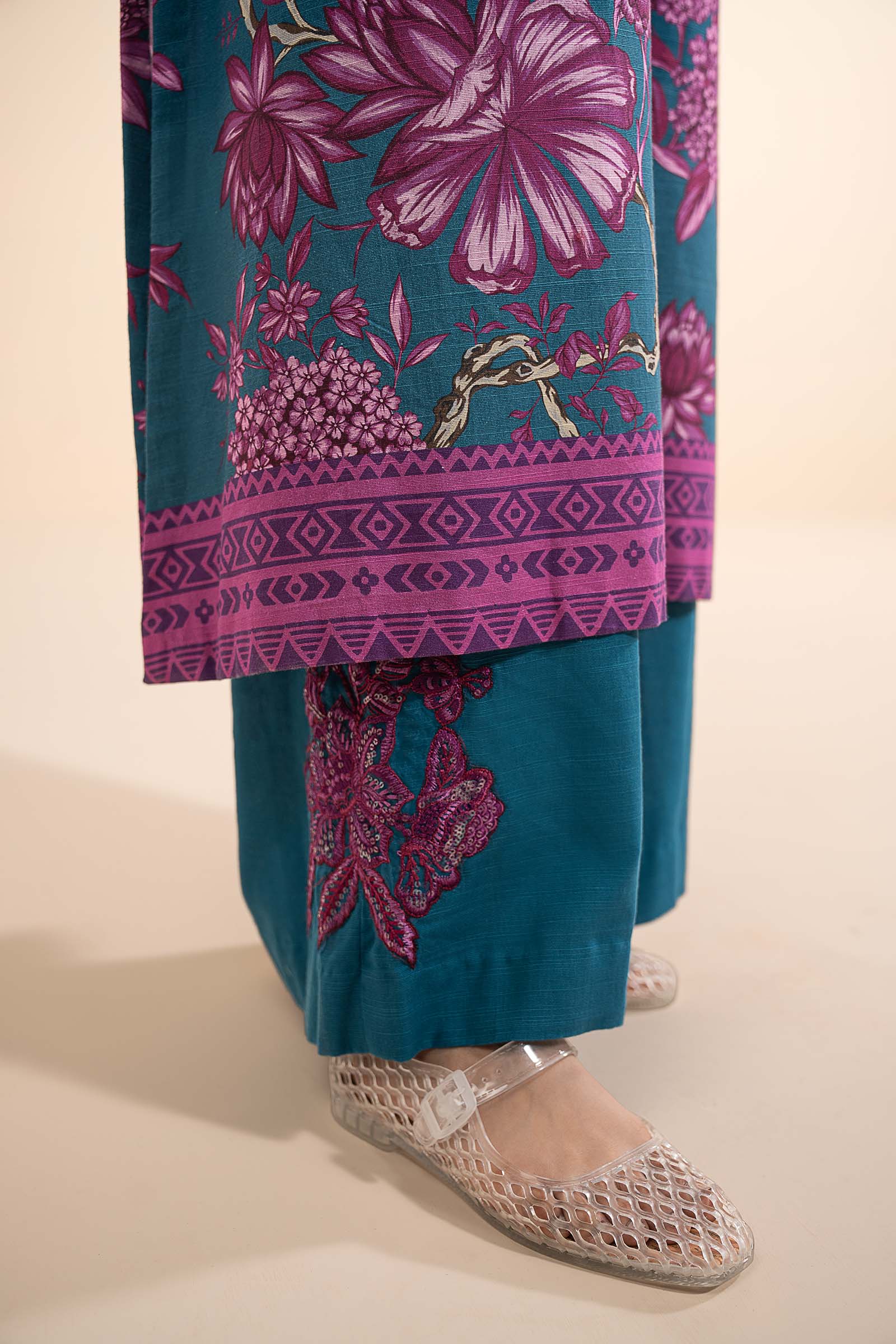 Embroidered Slub Khaddar Shirt