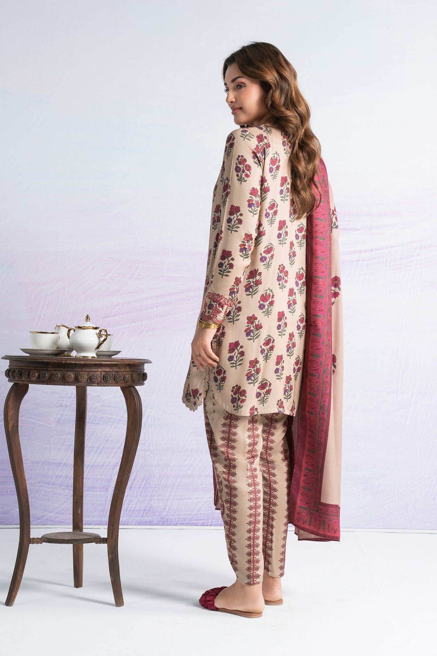 3 Pc Embroidered Marina Suit