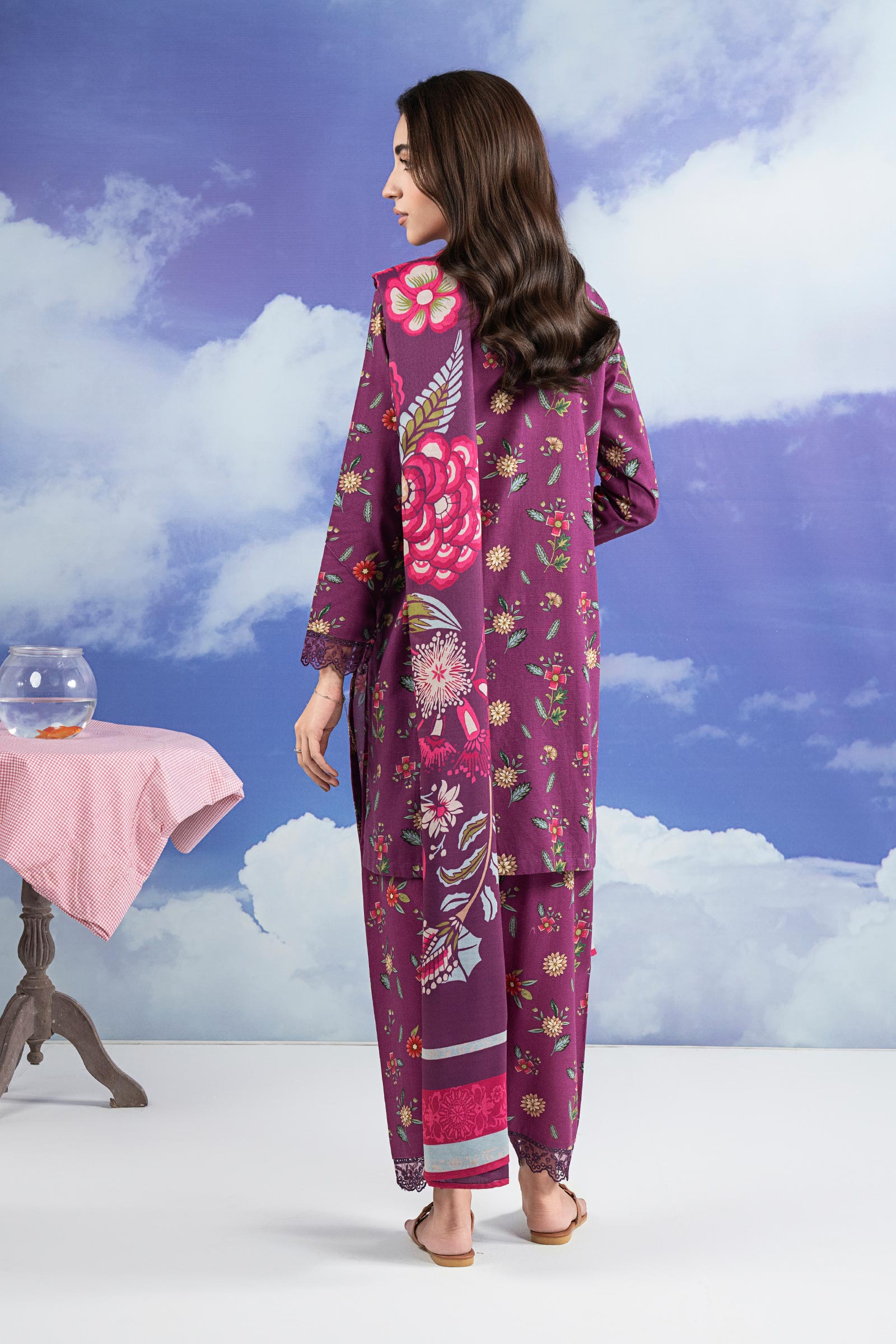 3 Pc Embroidered Khaddar Suit