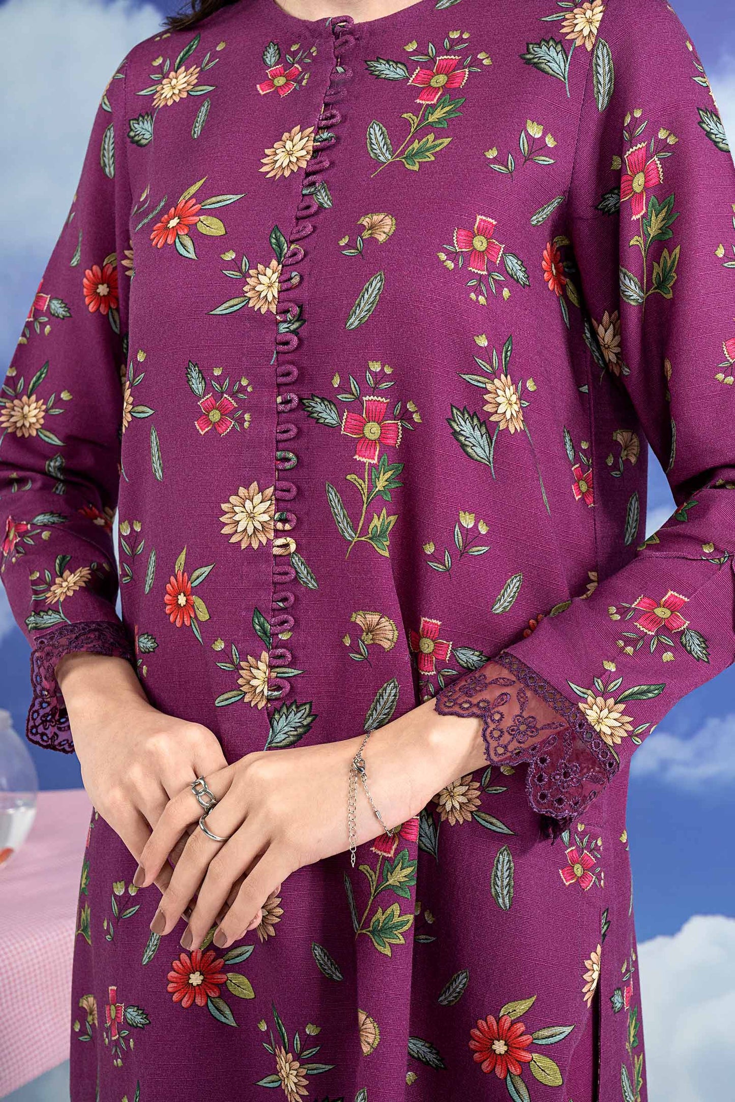 3 Pc Embroidered Khaddar Suit