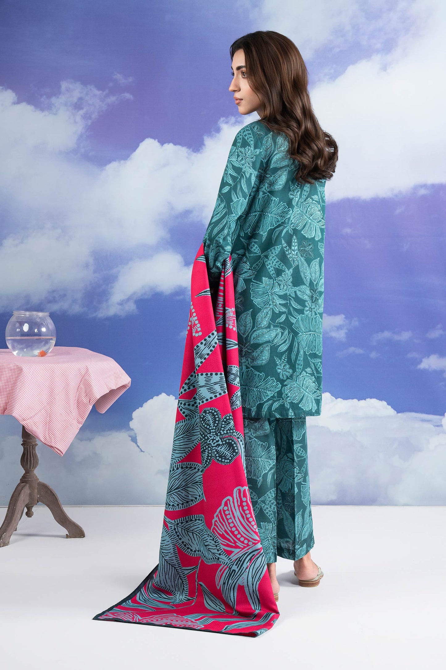 3 Pc Embroidered Khaddar Suit