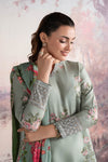 3 Pc Embroidered Raw Silk Suit