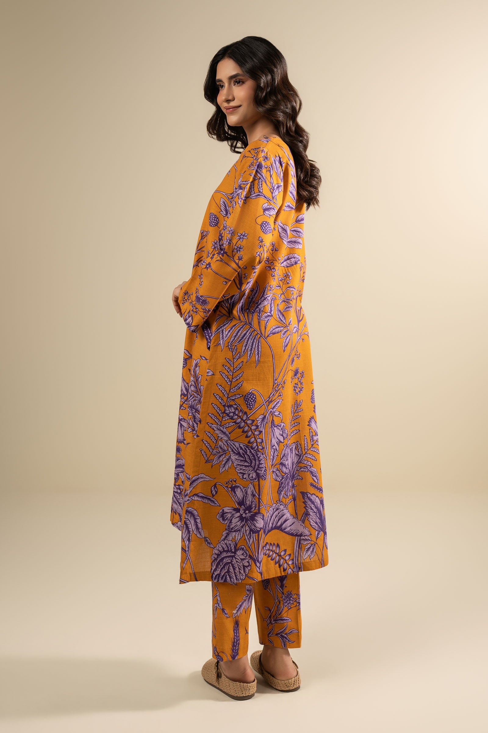 2 Pc Printed Slub Khaddar Suit