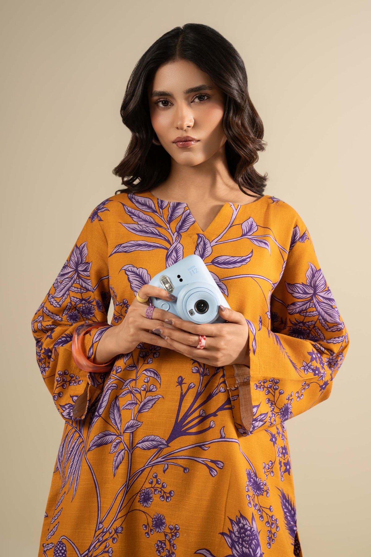 2 Pc Printed Slub Khaddar Suit