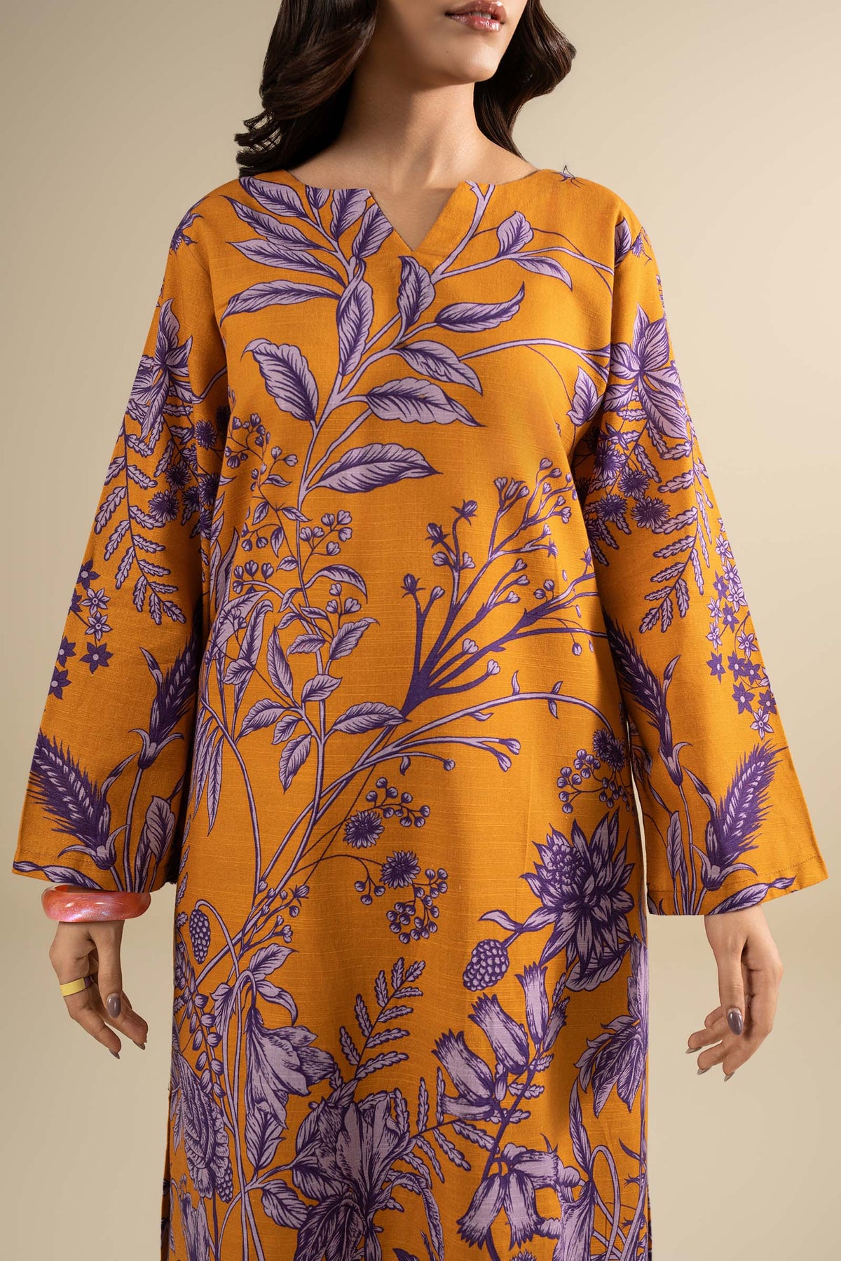 2 Pc Printed Slub Khaddar Suit