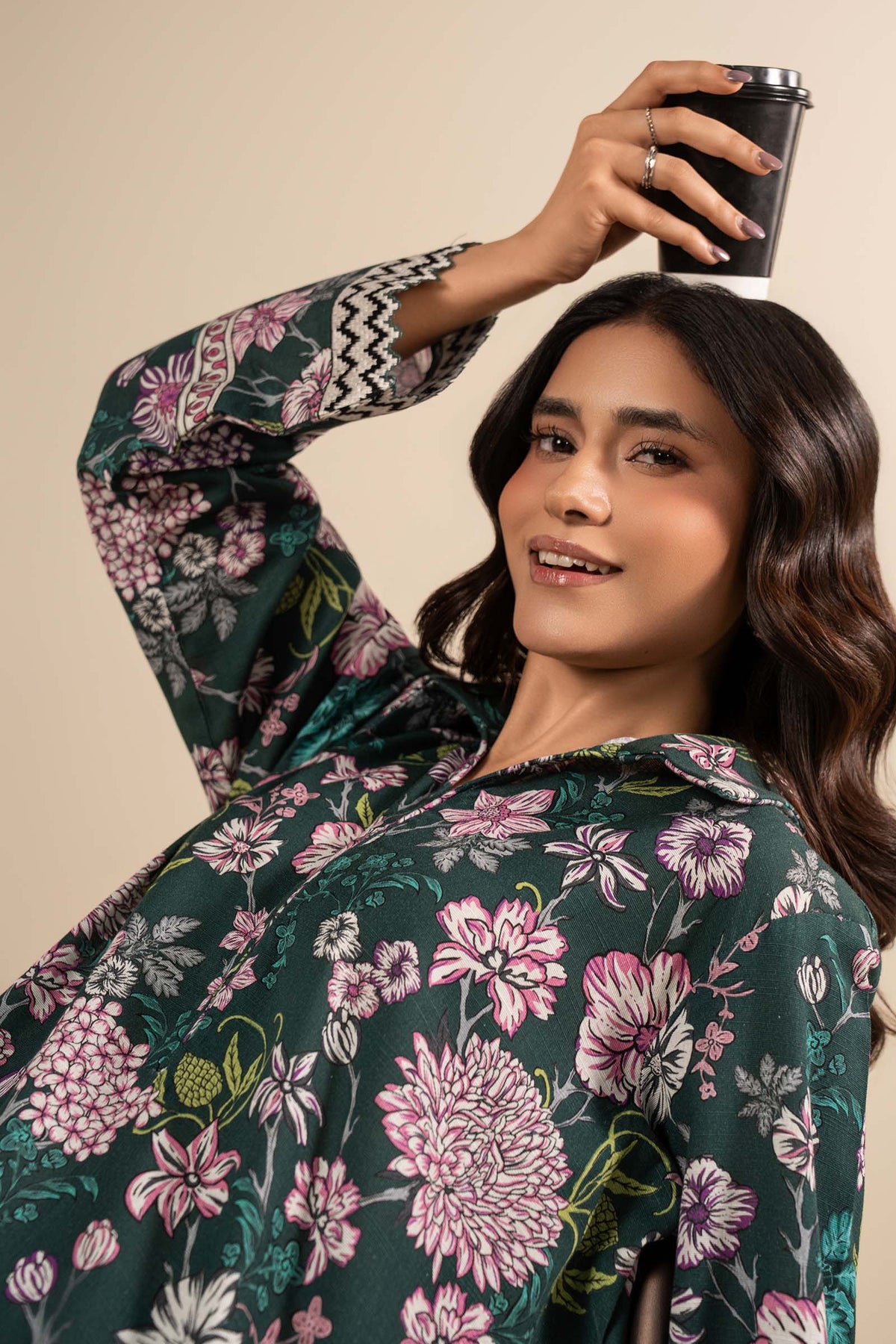 2 Pc Embroidered Slub Khaddar Suit