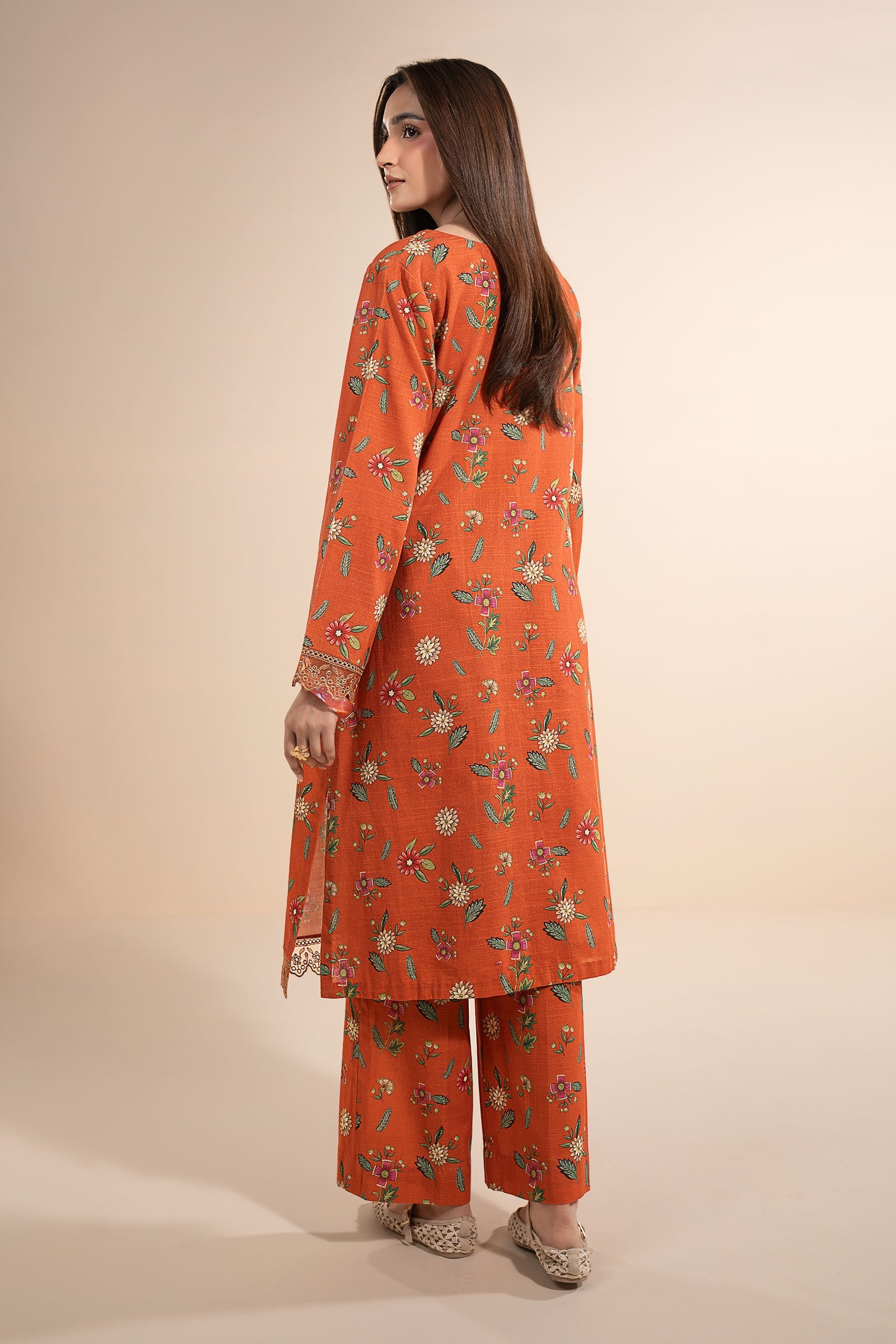 2 Pc Printed Slub Khaddar Suit
