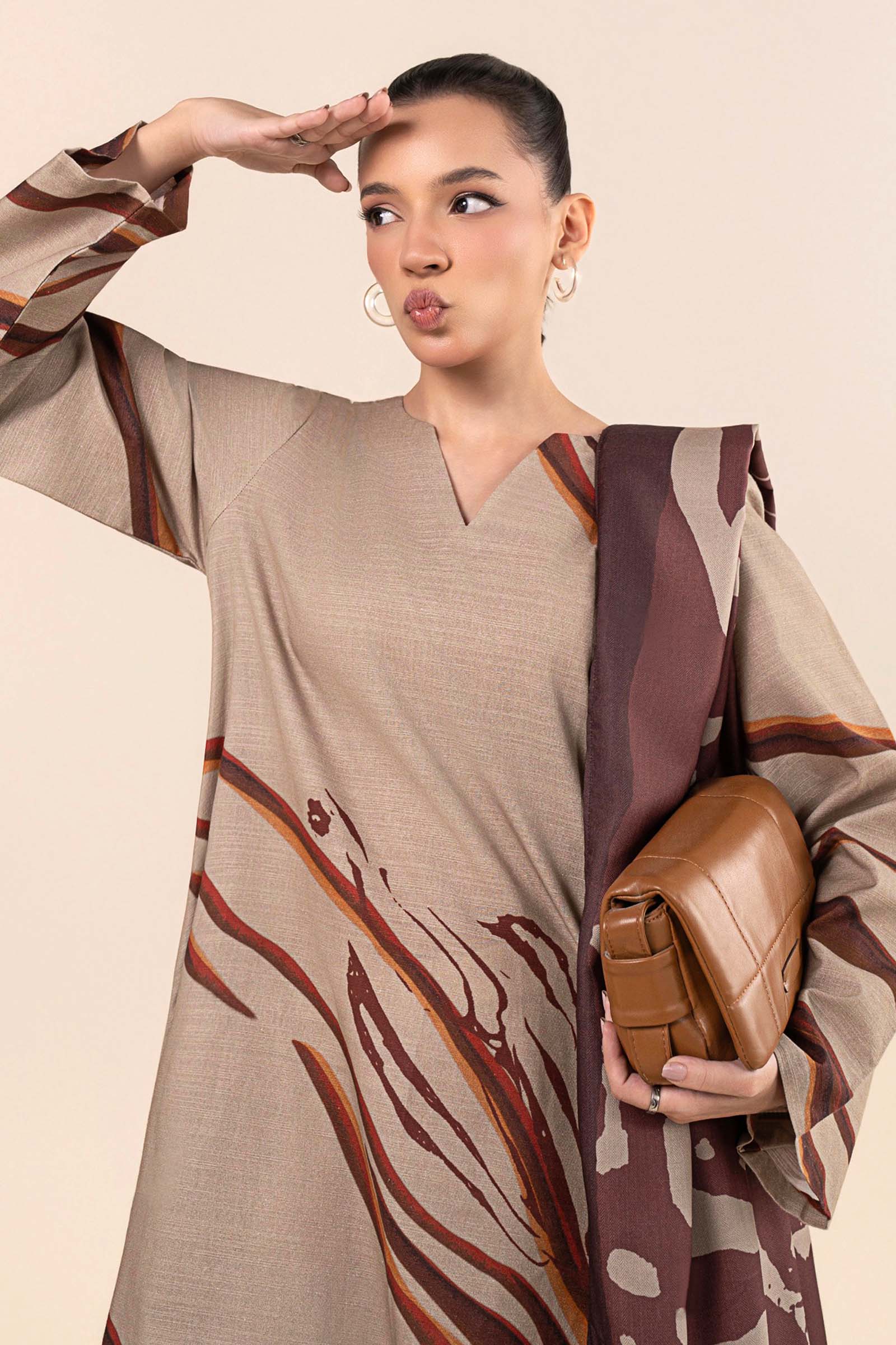 2 Pc Printed Slub Khaddar Suit