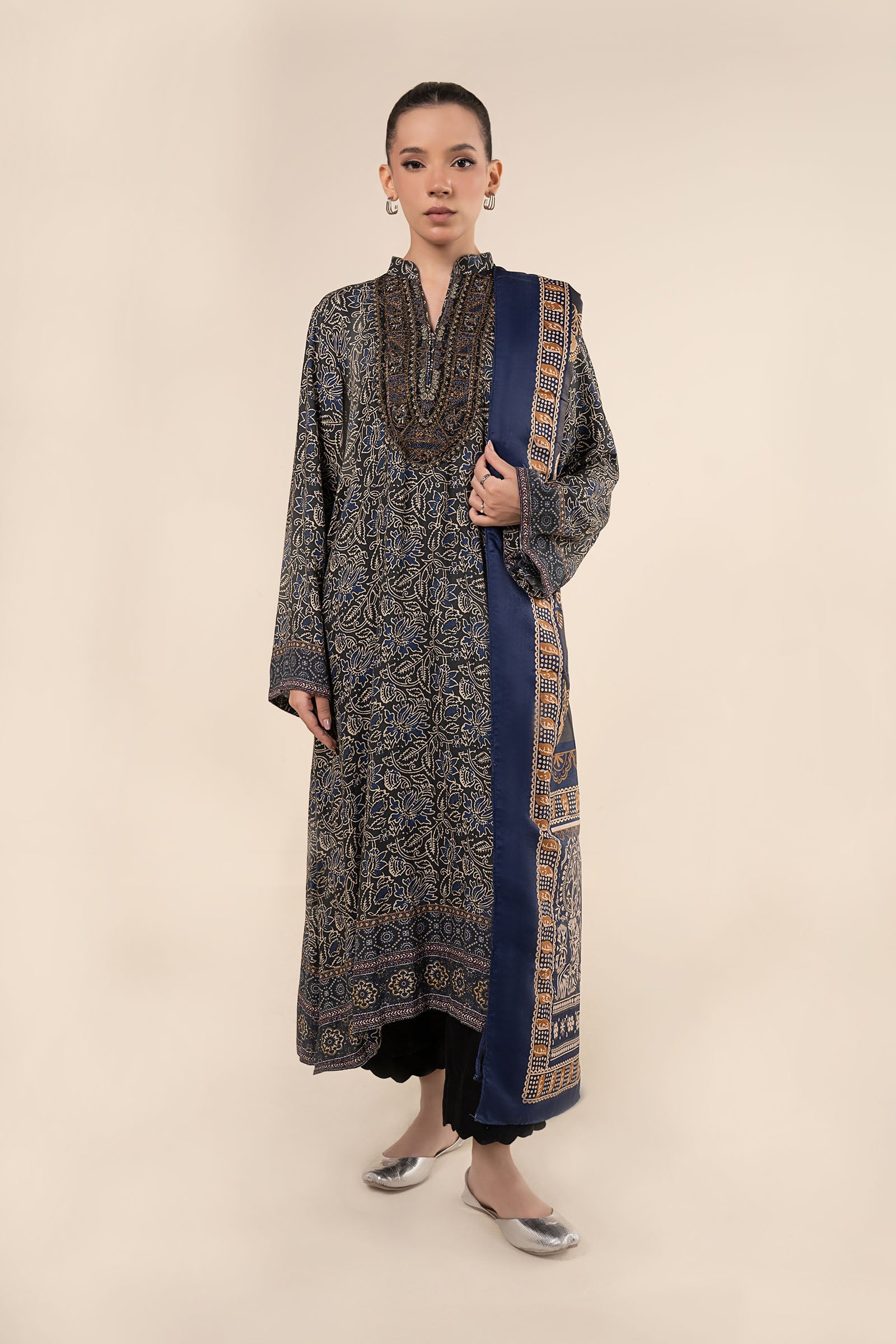 2 Pc Embroidered Marina Twill Suit