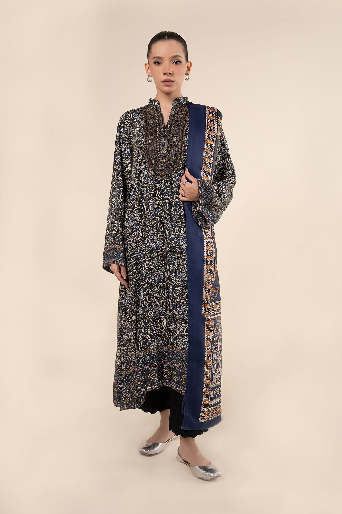 2 Pc Embroidered Marina Twill Suit
