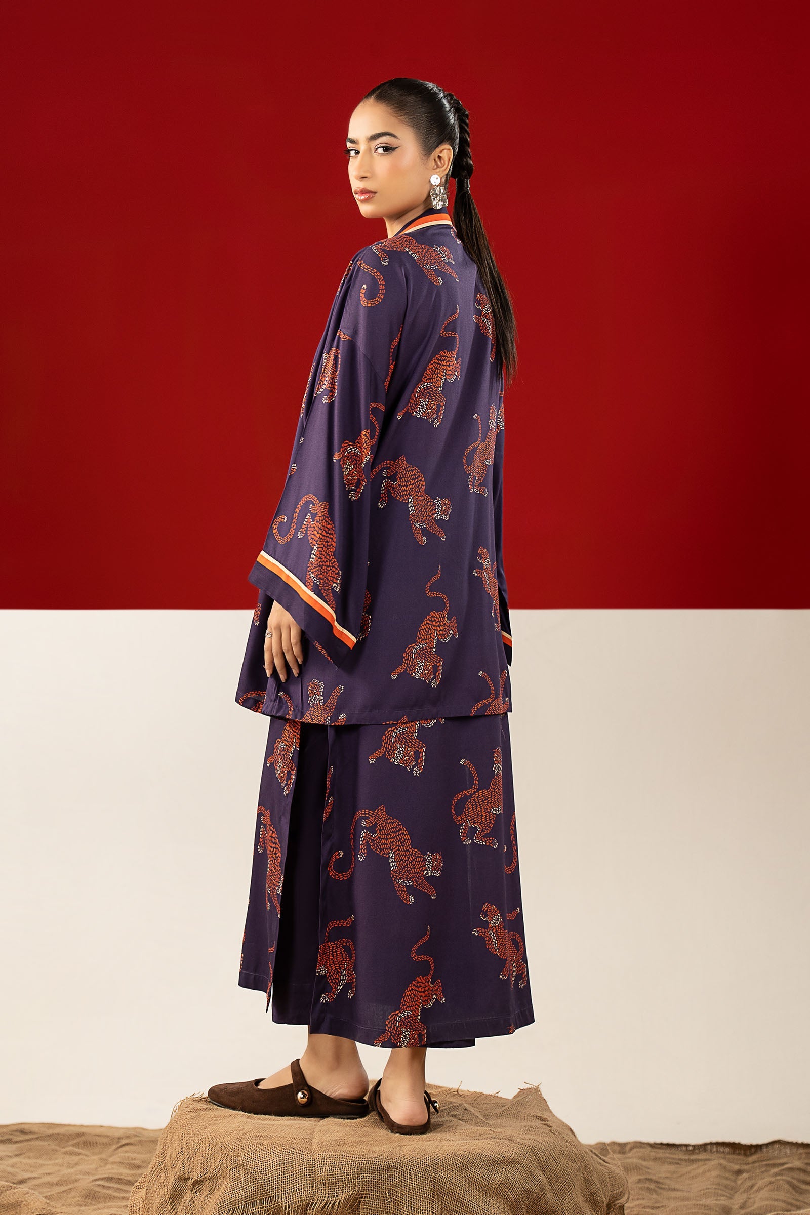 2 Pc Printed Linen Suit