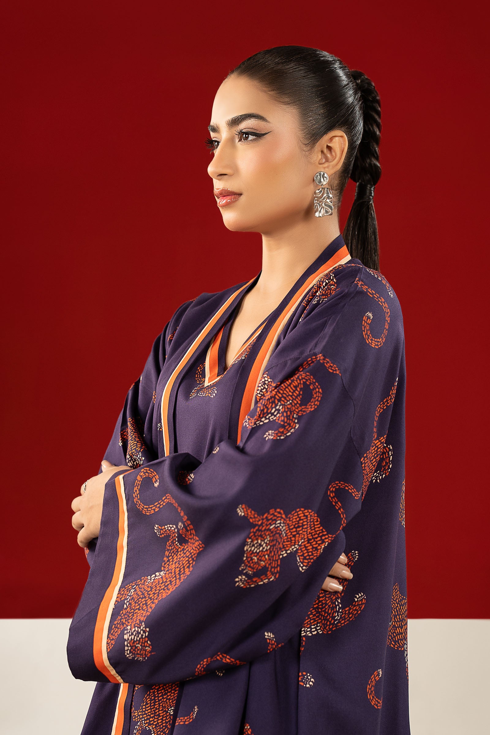 2 Pc Printed Linen Suit