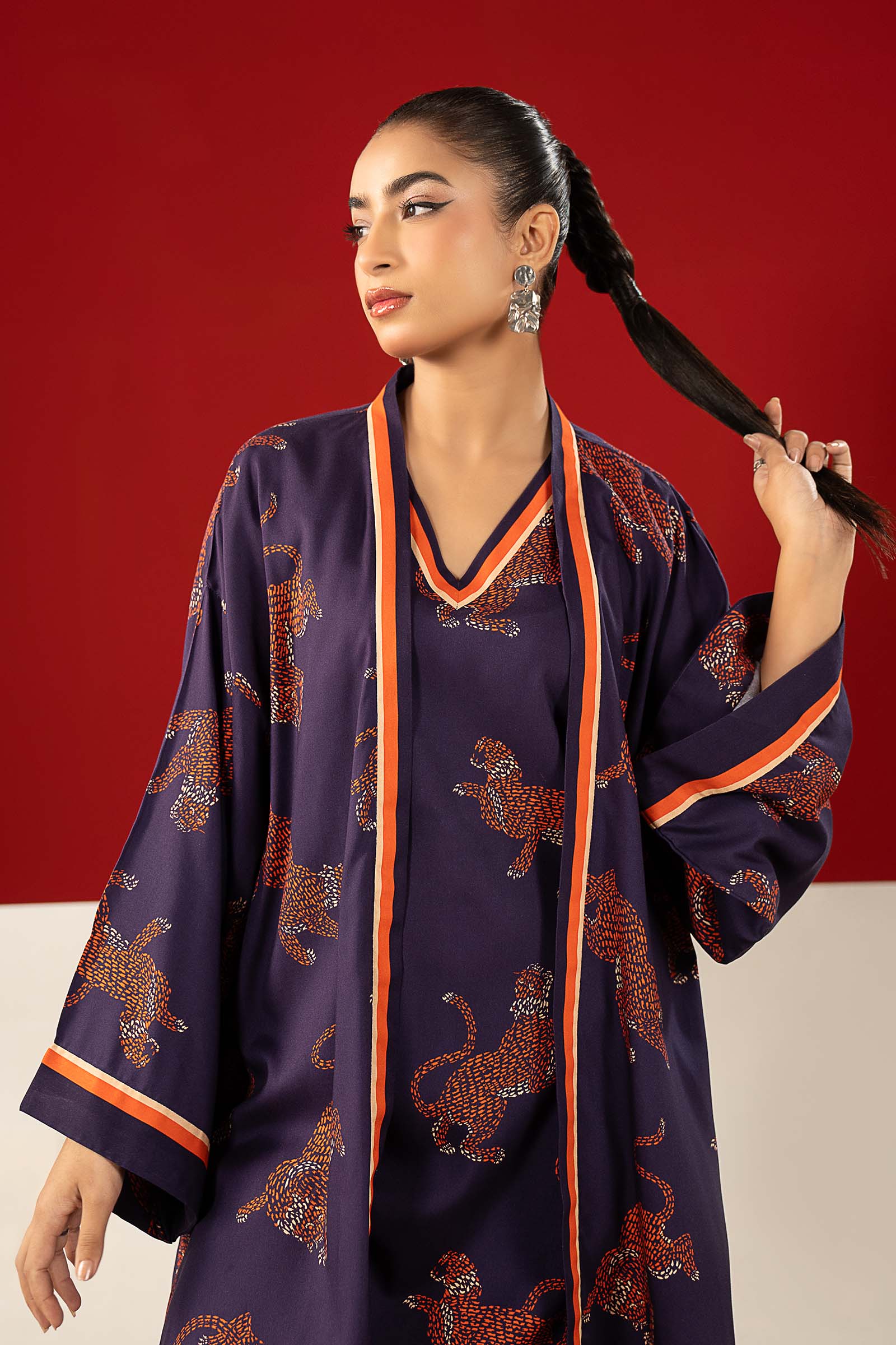 2 Pc Printed Linen Suit