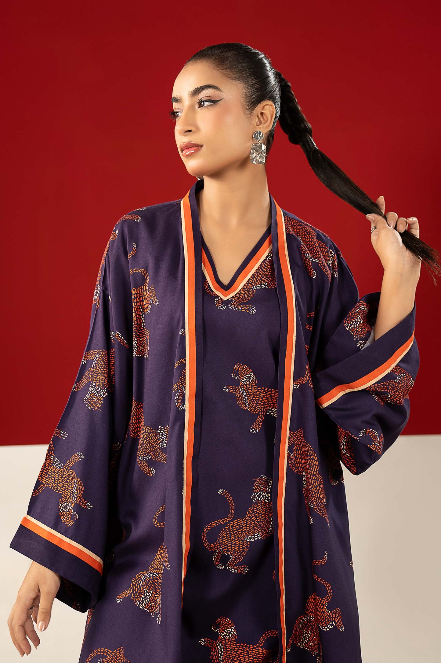 2 Pc Printed Linen Suit