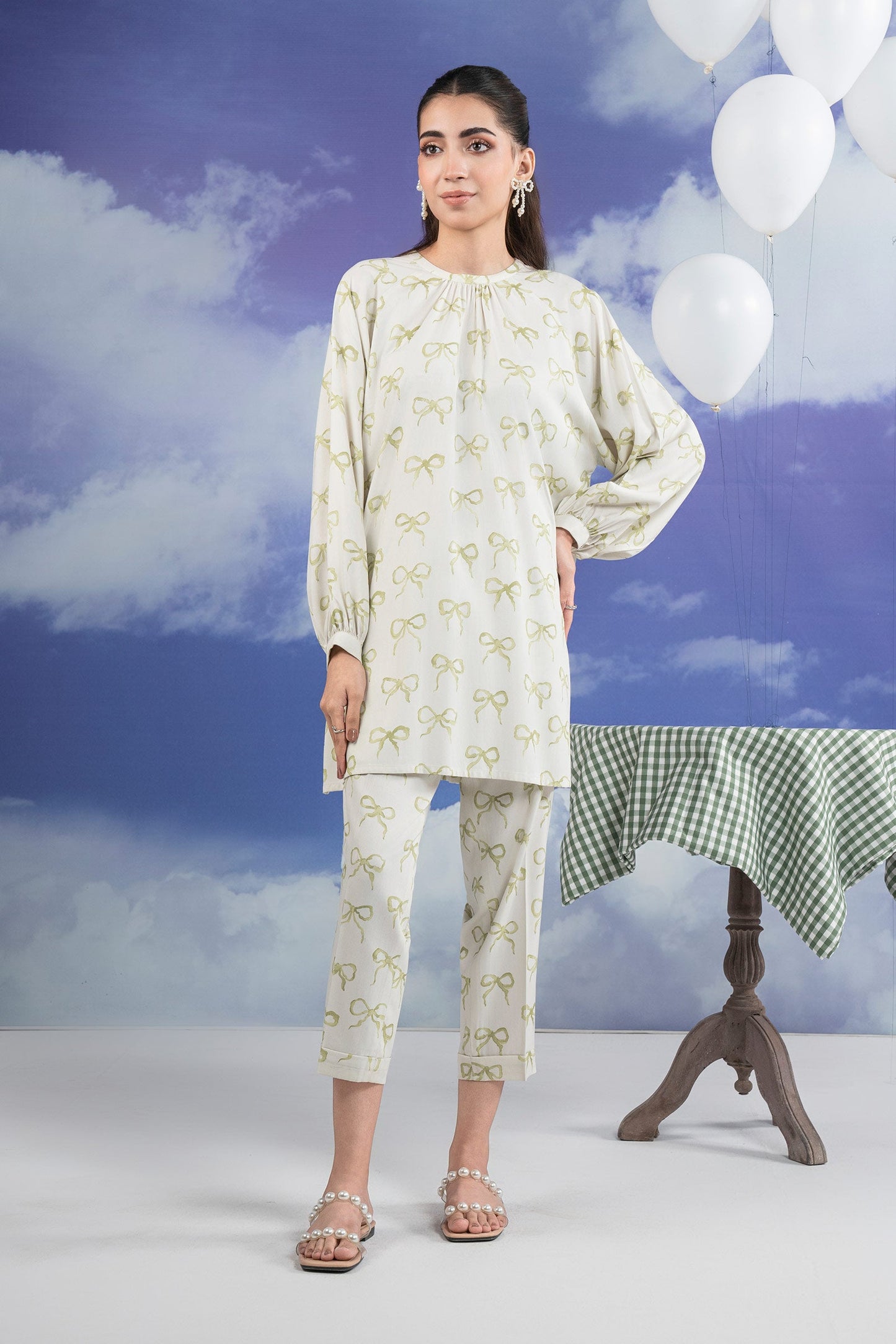 2 Pc Printed Twill Suit