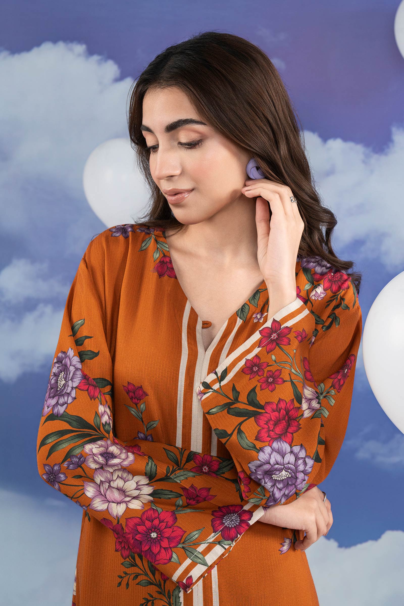 2 Pc Printed Slub Khaddar Suit