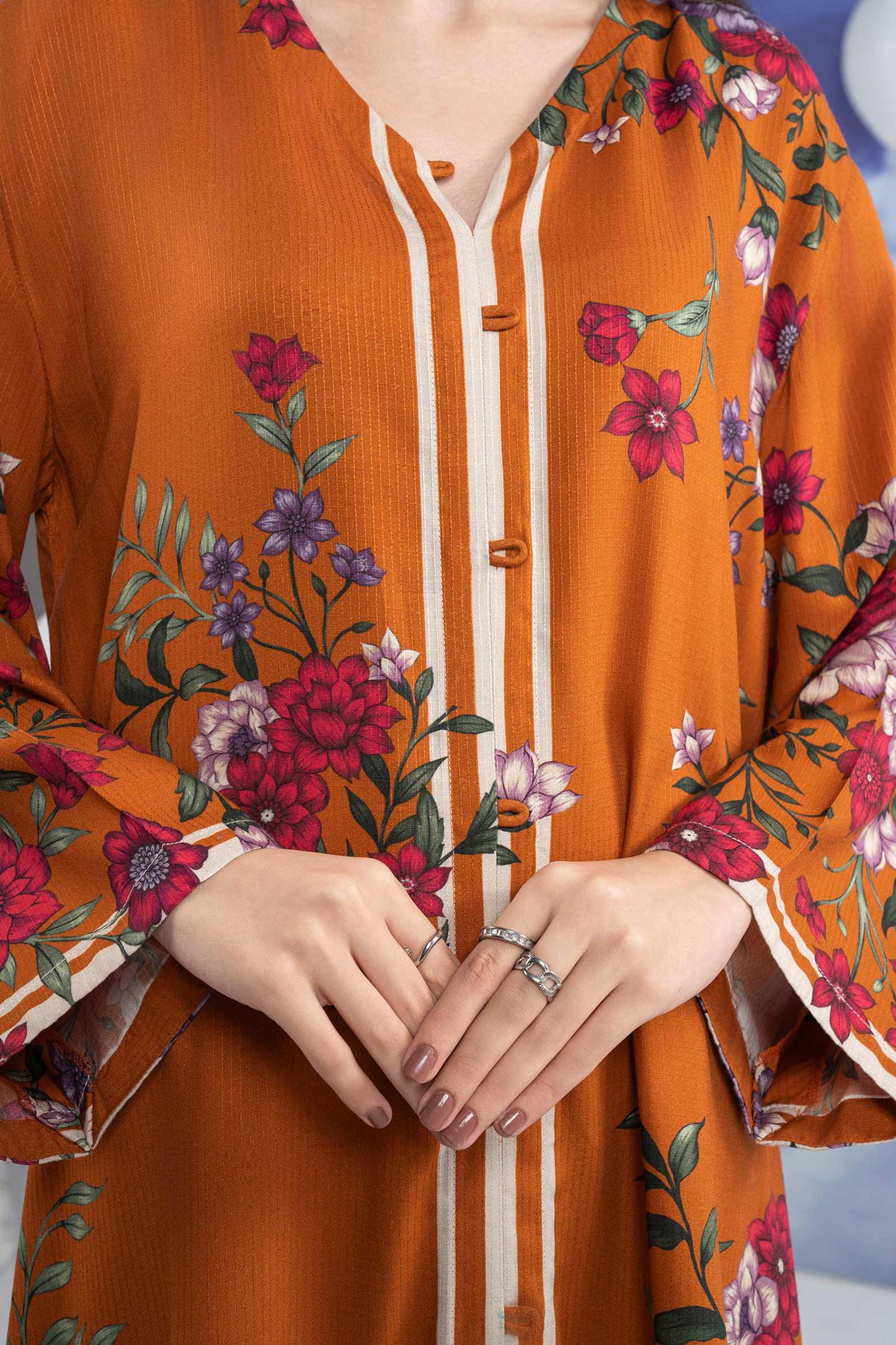 2 Pc Printed Slub Khaddar Suit